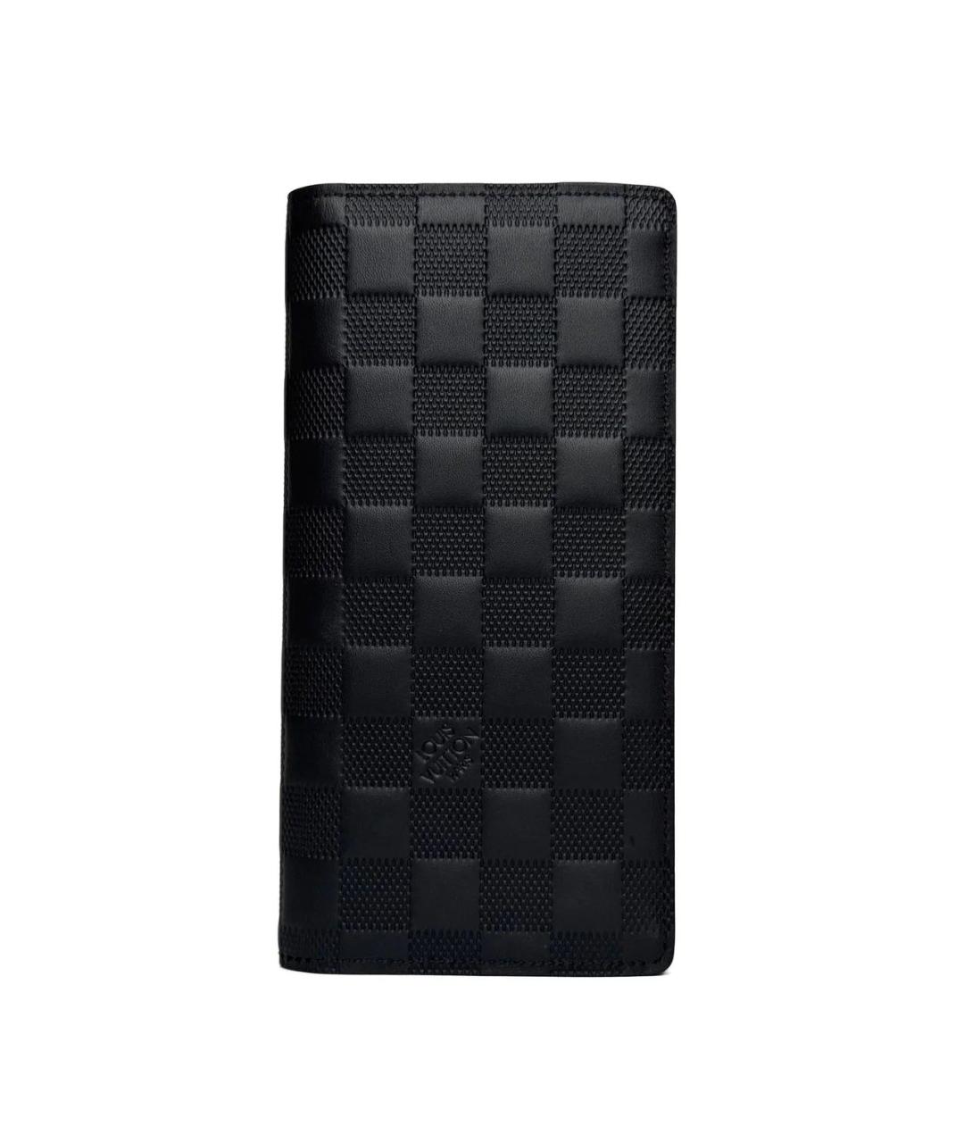 LOUIS VUITTON Черный кожаный кошелек, фото 8