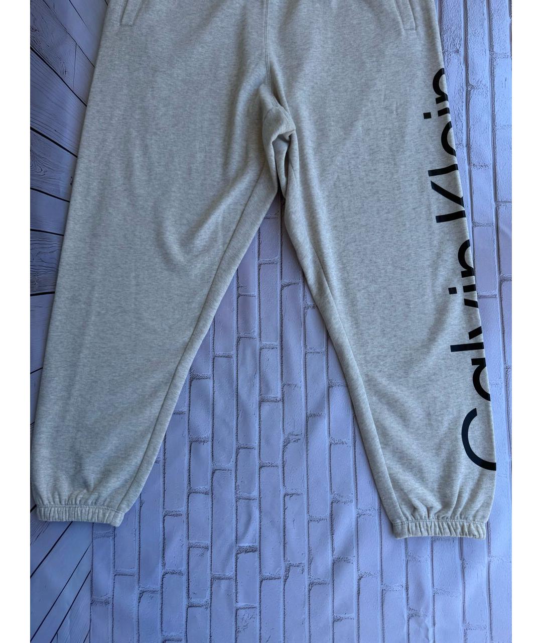 CALVIN KLEIN Бежевые хлопковые спортивные брюки и шорты, фото 3