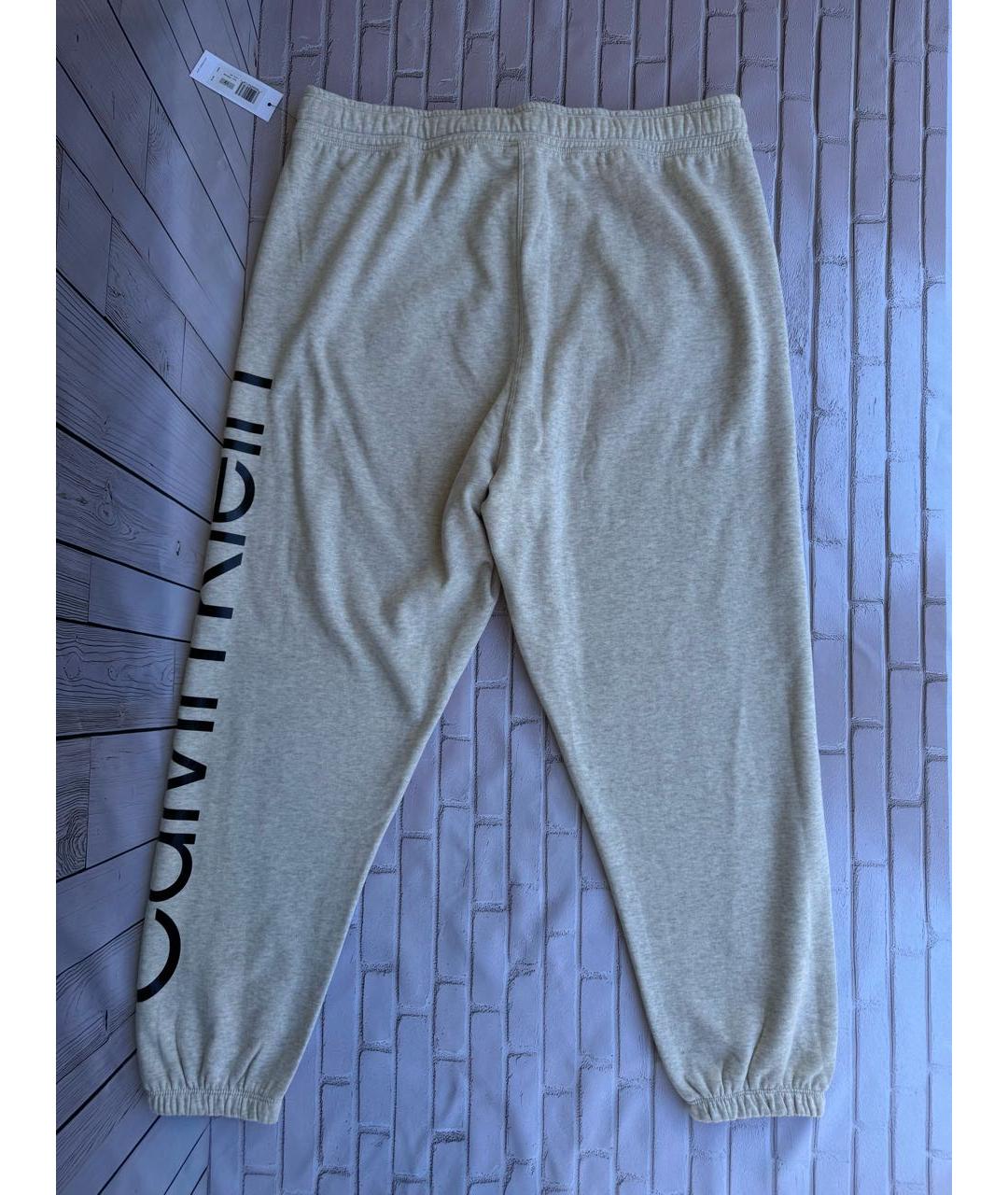 CALVIN KLEIN Бежевые хлопковые спортивные брюки и шорты, фото 7