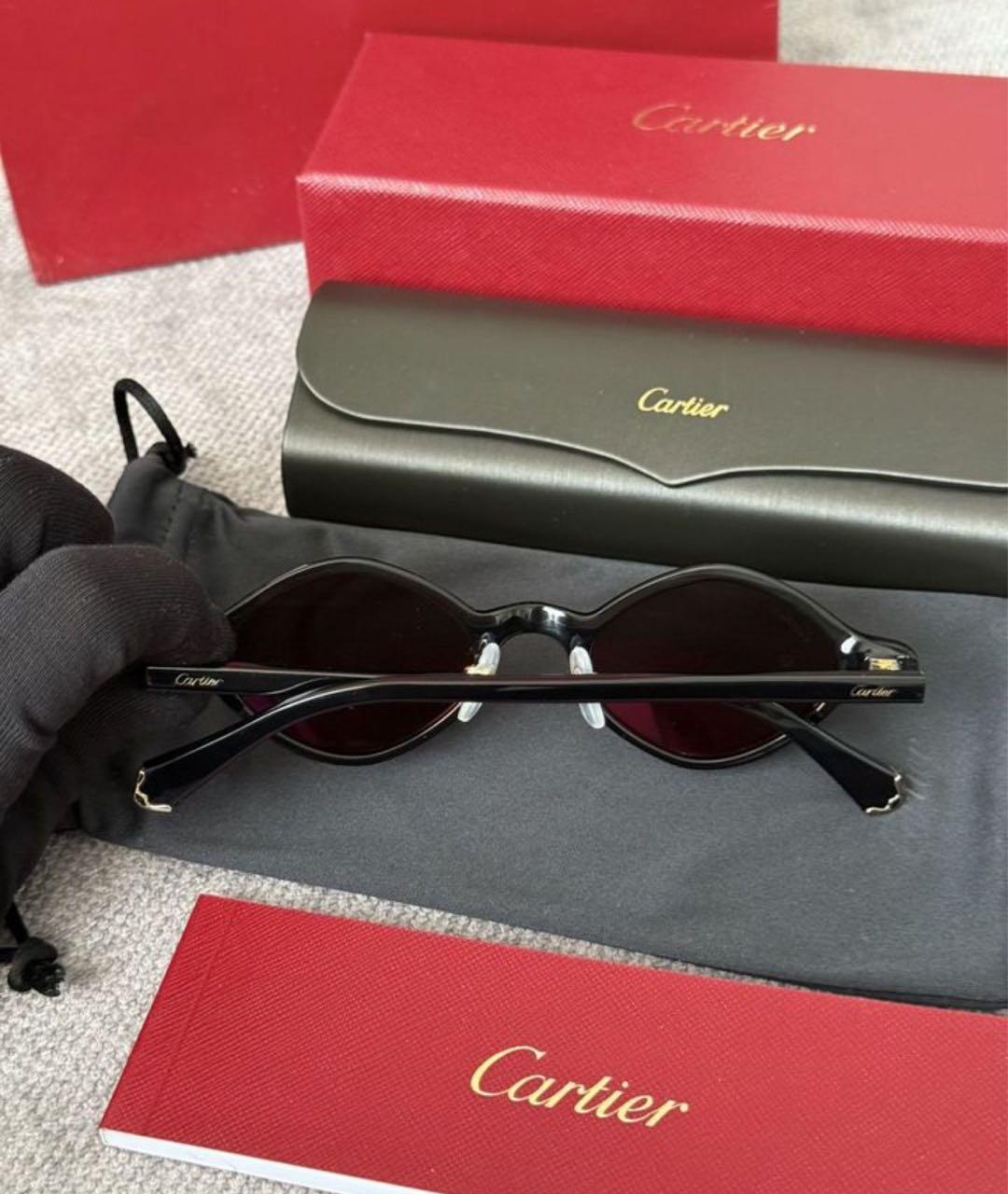 CARTIER Черные пластиковые солнцезащитные очки, фото 3