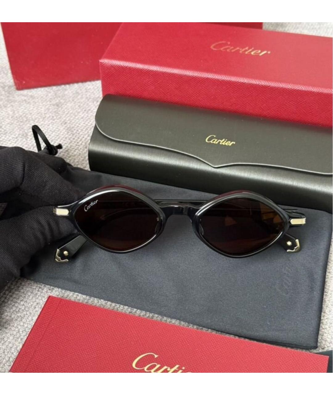 CARTIER Черные пластиковые солнцезащитные очки, фото 2