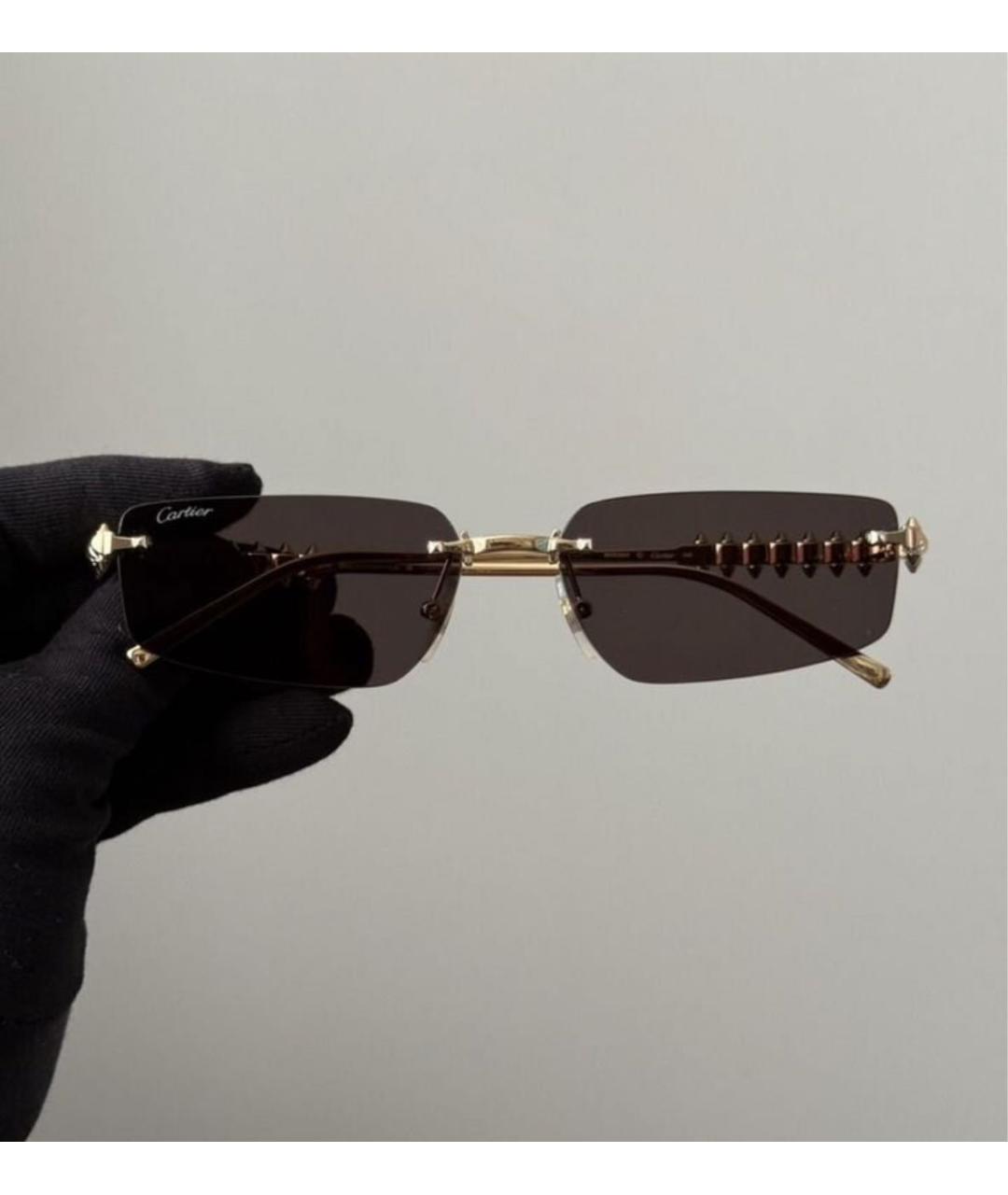 CARTIER Золотые металлические солнцезащитные очки, фото 4