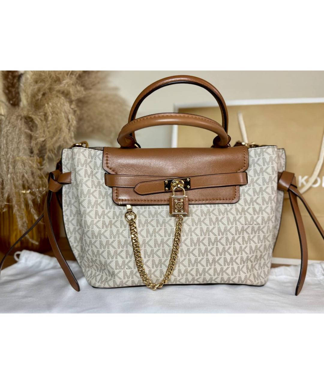 MICHAEL KORS Бежевая сумка с короткими ручками, фото 10