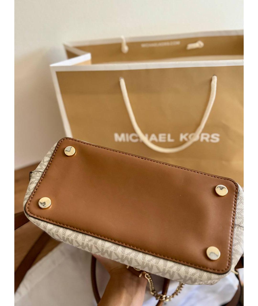 MICHAEL KORS Бежевая сумка с короткими ручками, фото 9