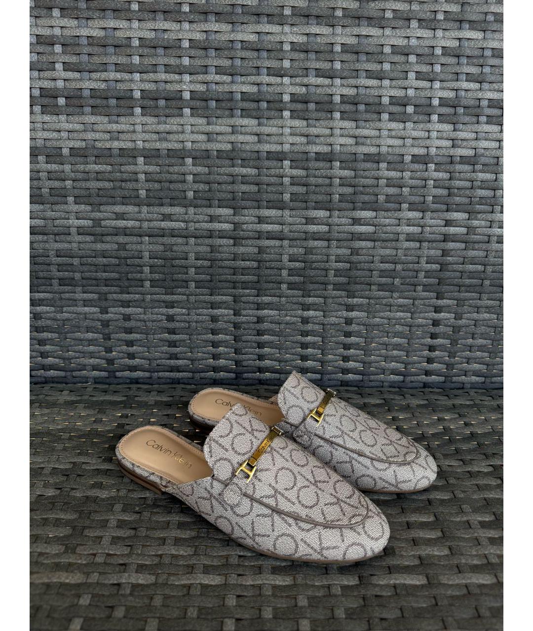 CALVIN KLEIN Бежевые мюли из искусственной кожи, фото 9