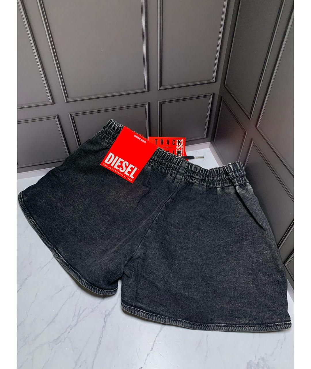 DIESEL Антрацитовые хлопко-эластановые шорты, фото 5