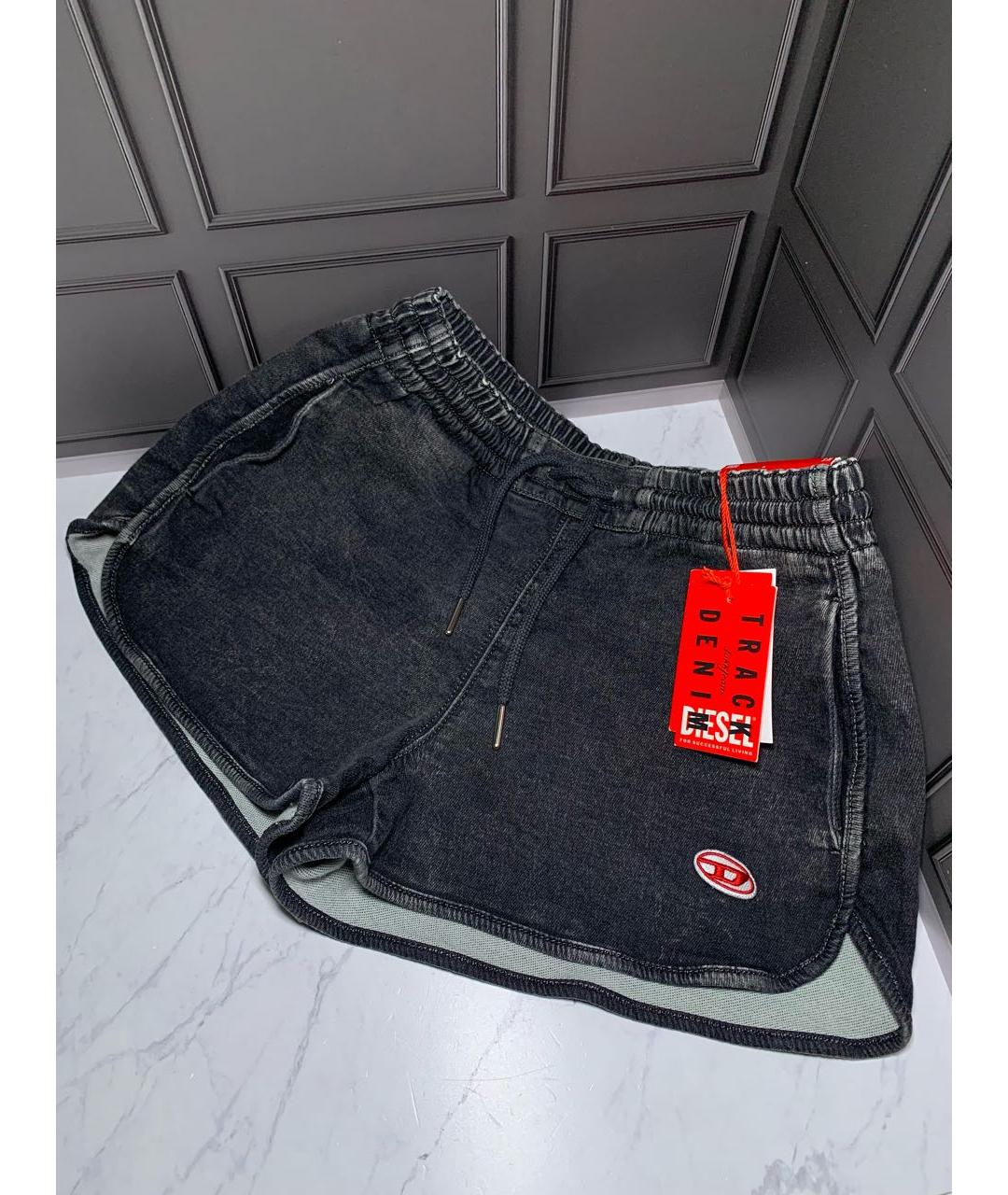 DIESEL Антрацитовые хлопко-эластановые шорты, фото 4