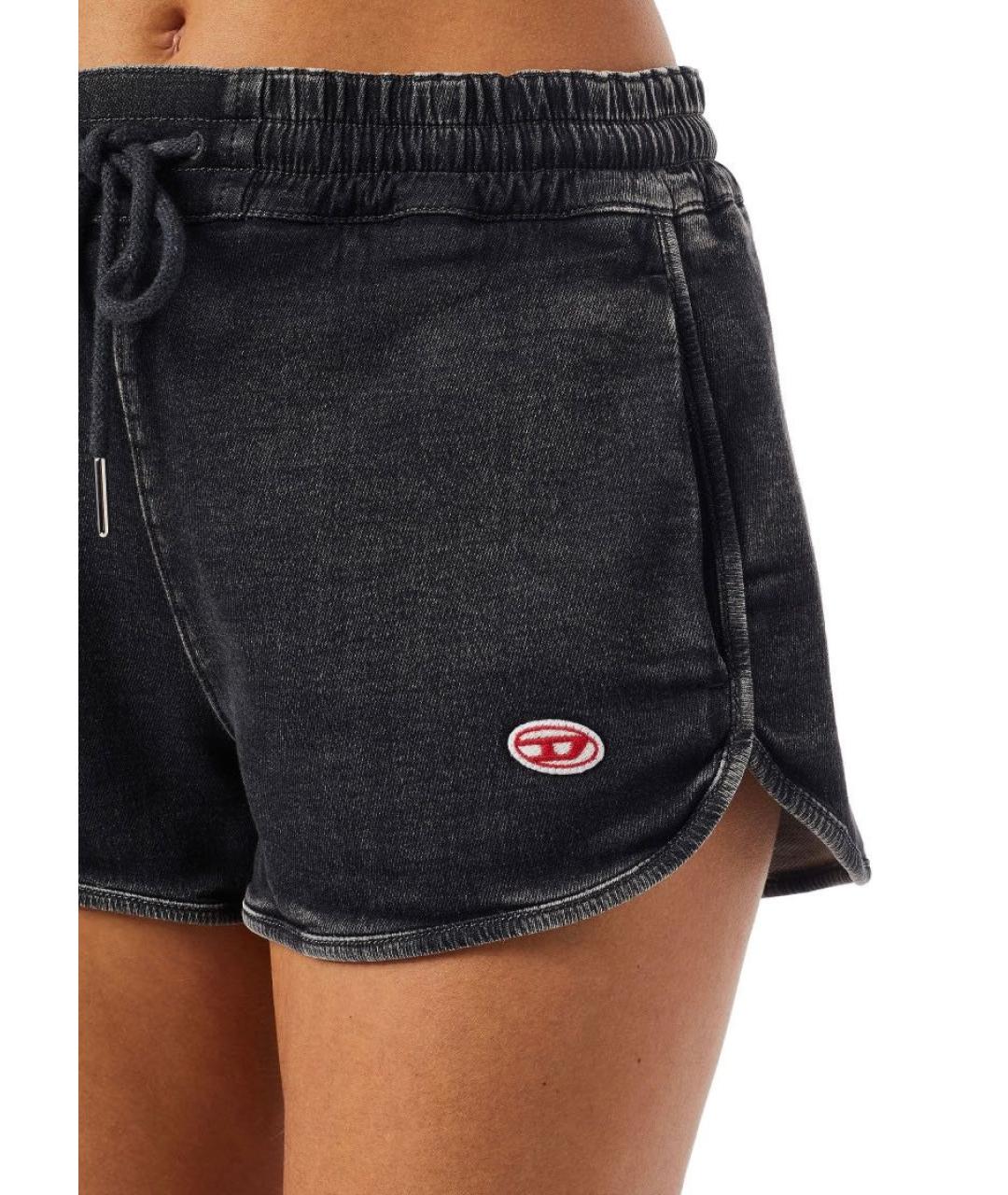 DIESEL Антрацитовые хлопко-эластановые шорты, фото 7