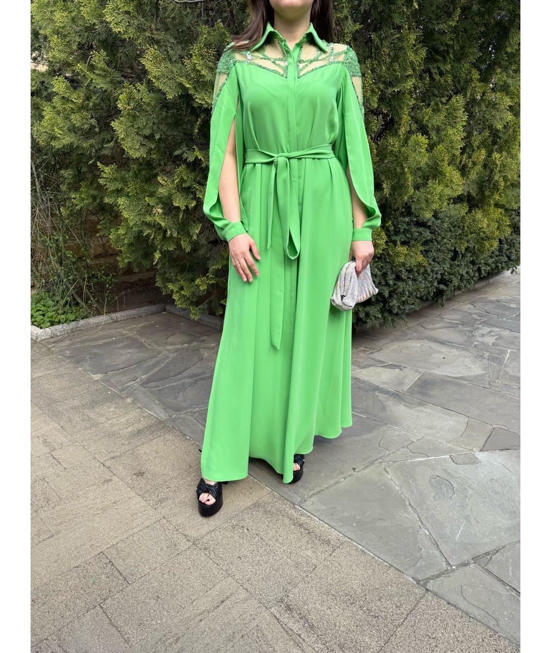 ZUHAIR MURAD Зеленые шифоновое вечернее платье, фото 5