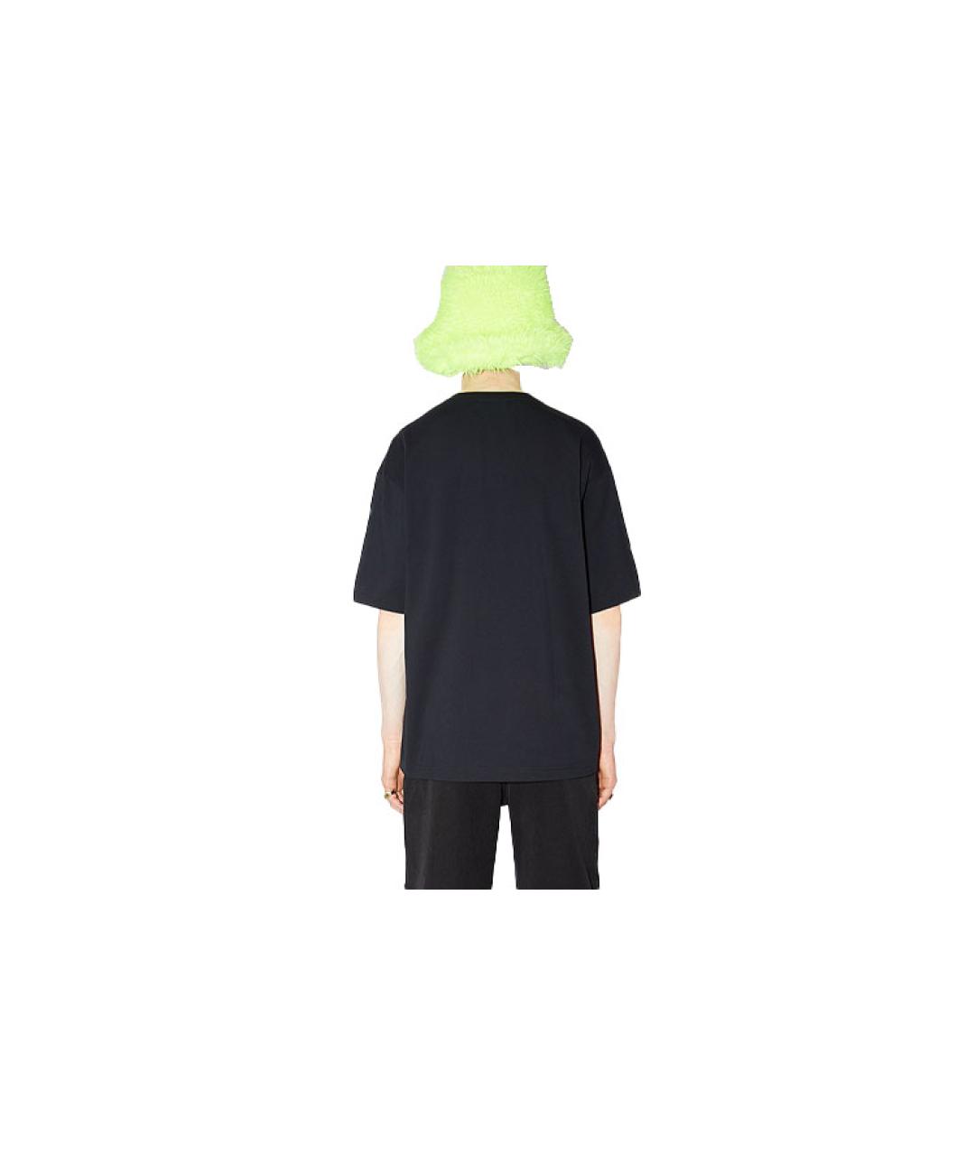 ACNE STUDIOS Черная хлопковая футболка, фото 2
