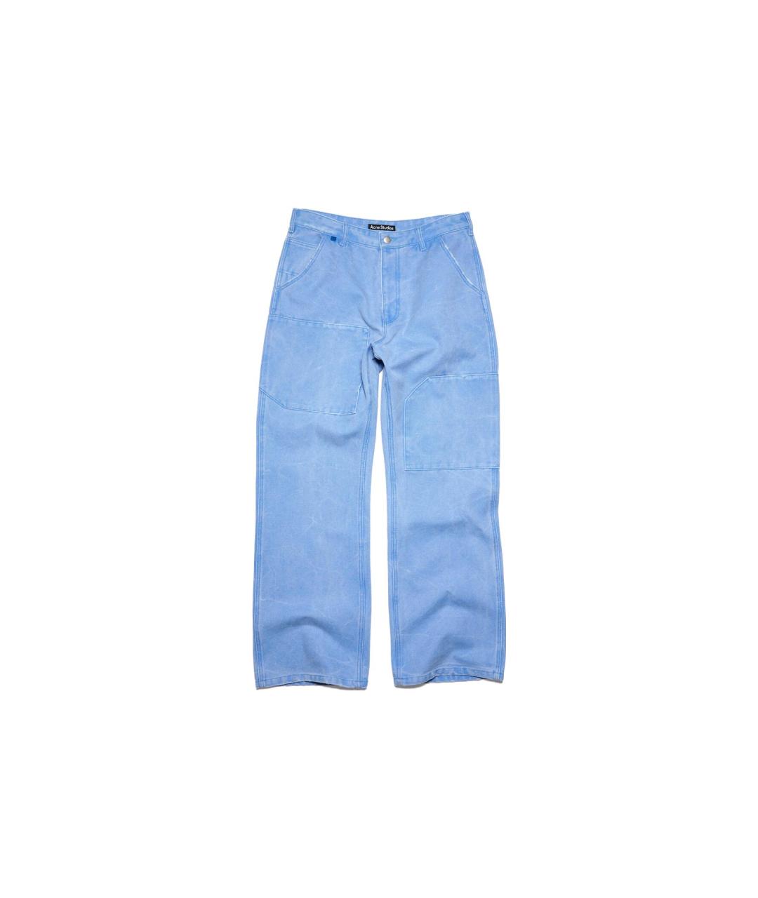 ACNE STUDIOS Синие хлопковые прямые джинсы, фото 1