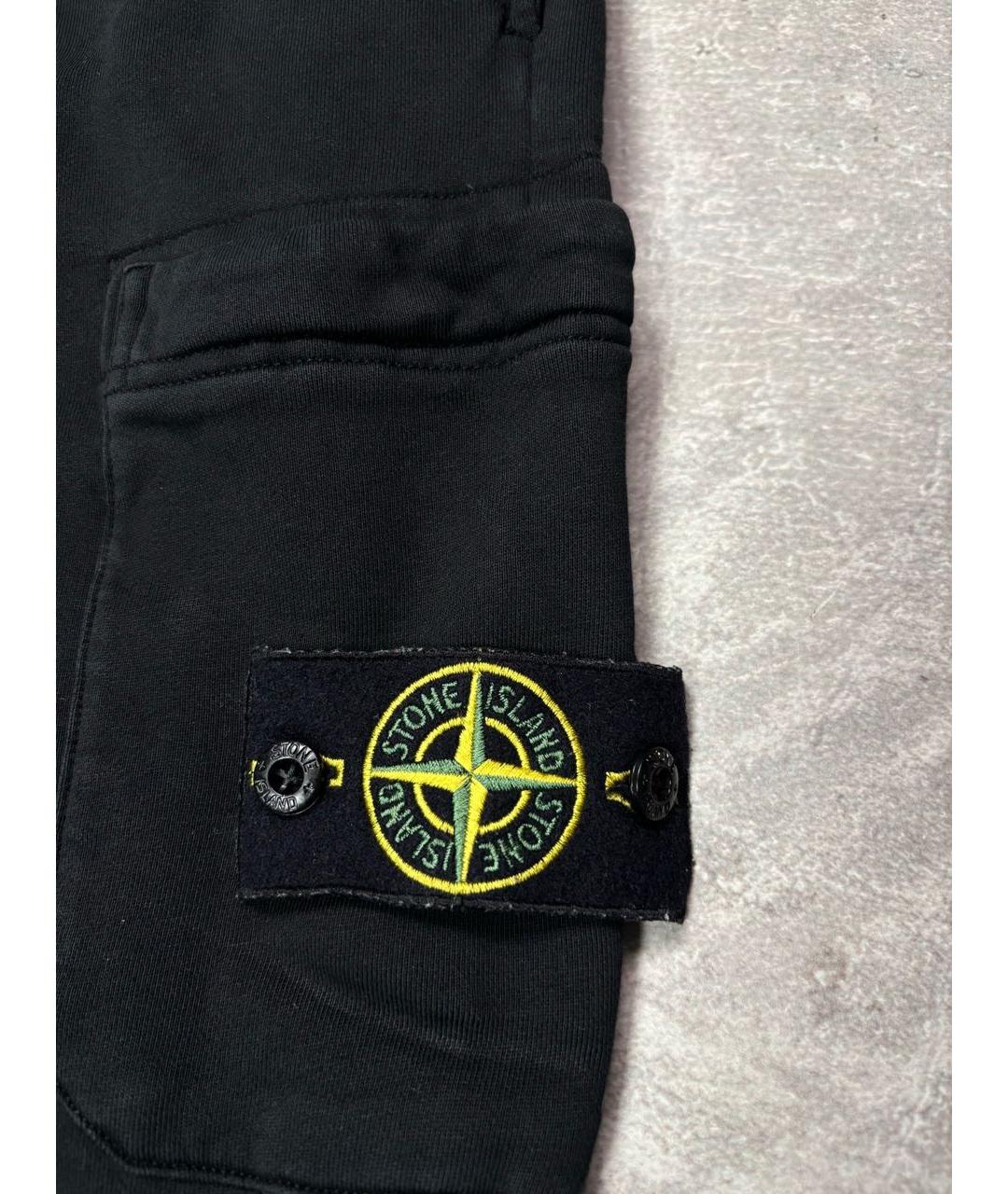 STONE ISLAND Черные хлопковые повседневные брюки, фото 3