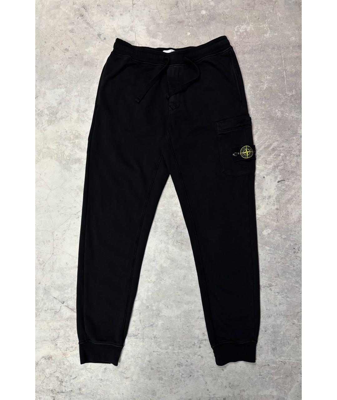 STONE ISLAND Черные хлопковые повседневные брюки, фото 9