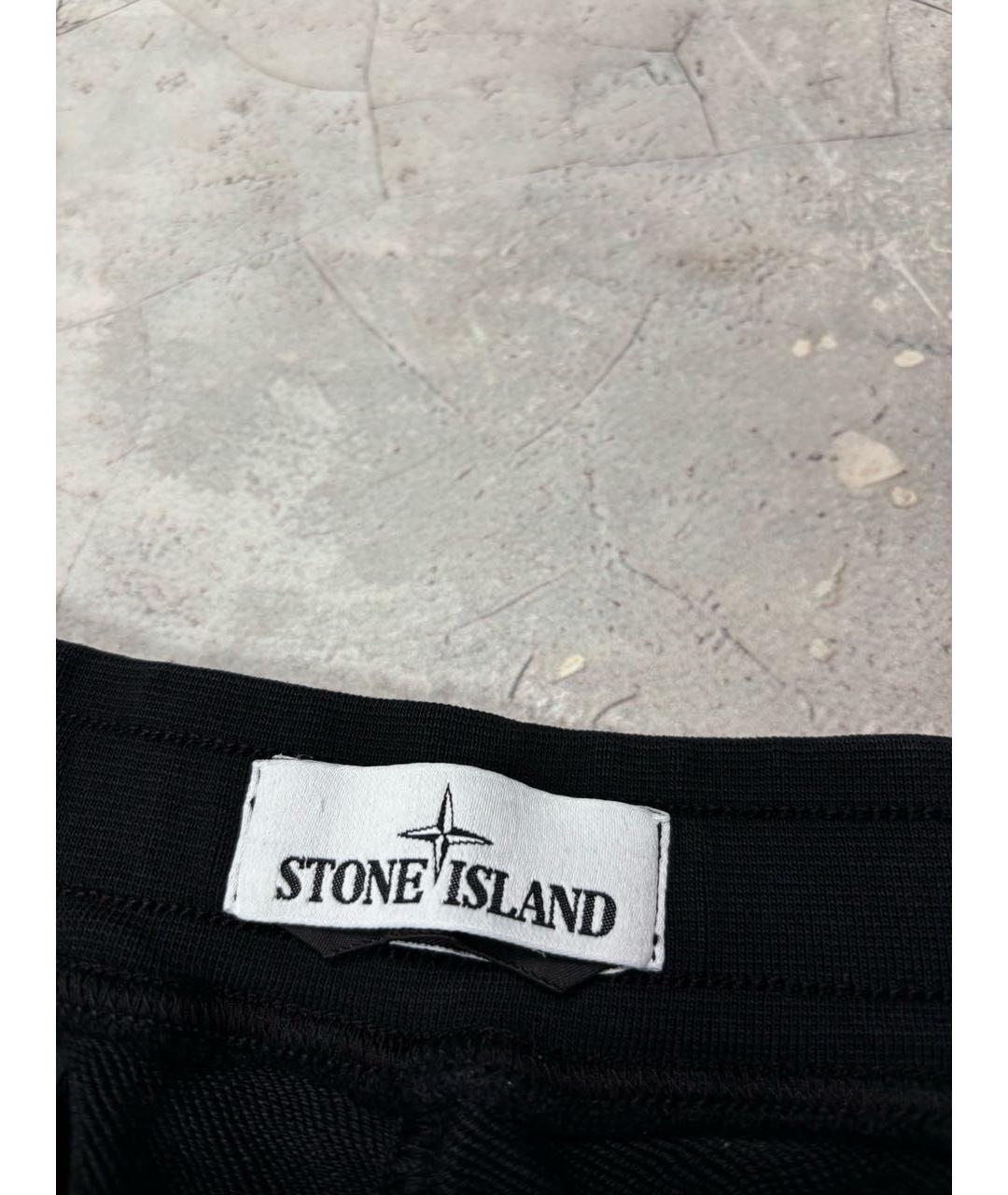 STONE ISLAND Черные хлопковые повседневные брюки, фото 4