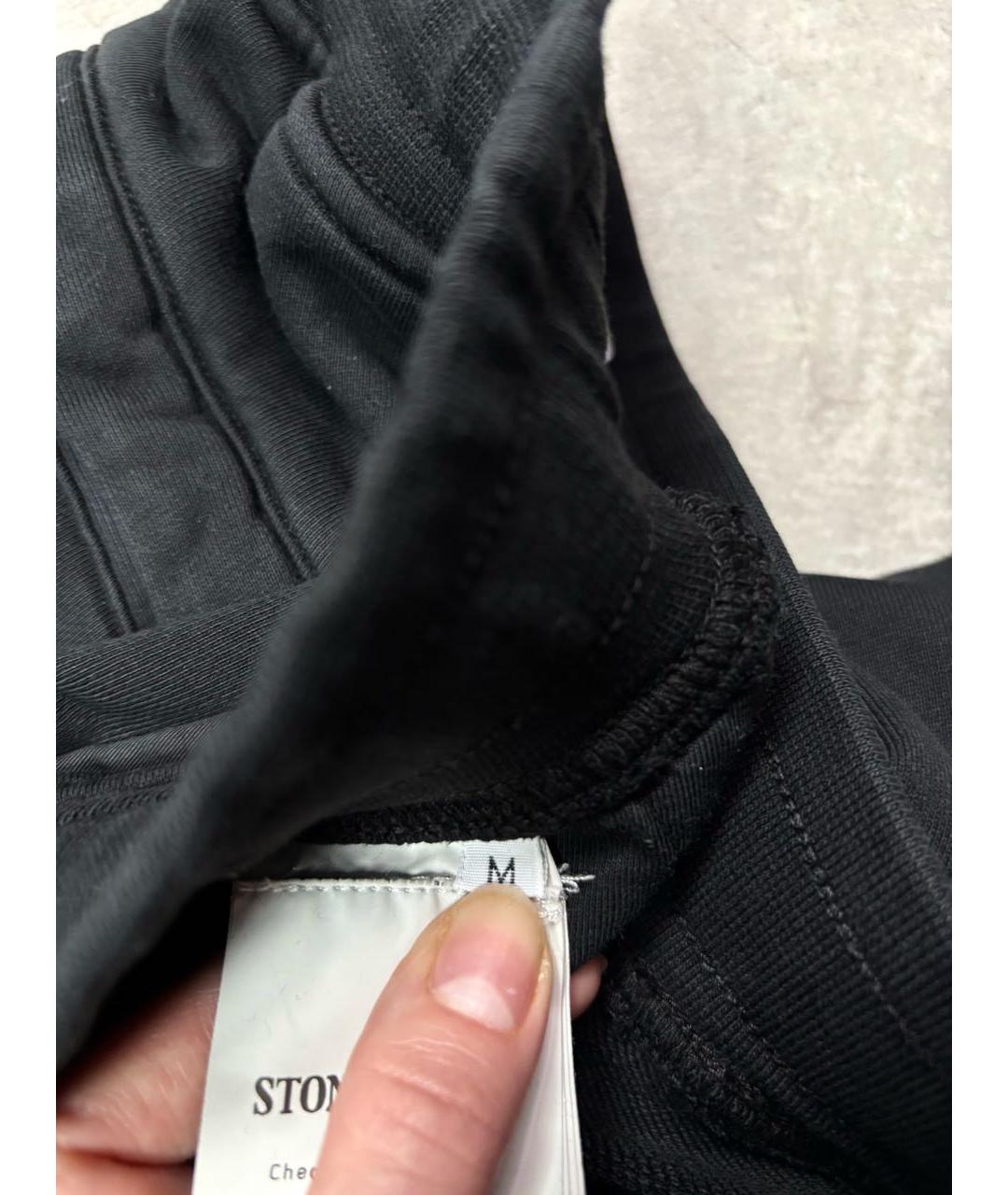 STONE ISLAND Черные хлопковые повседневные брюки, фото 6