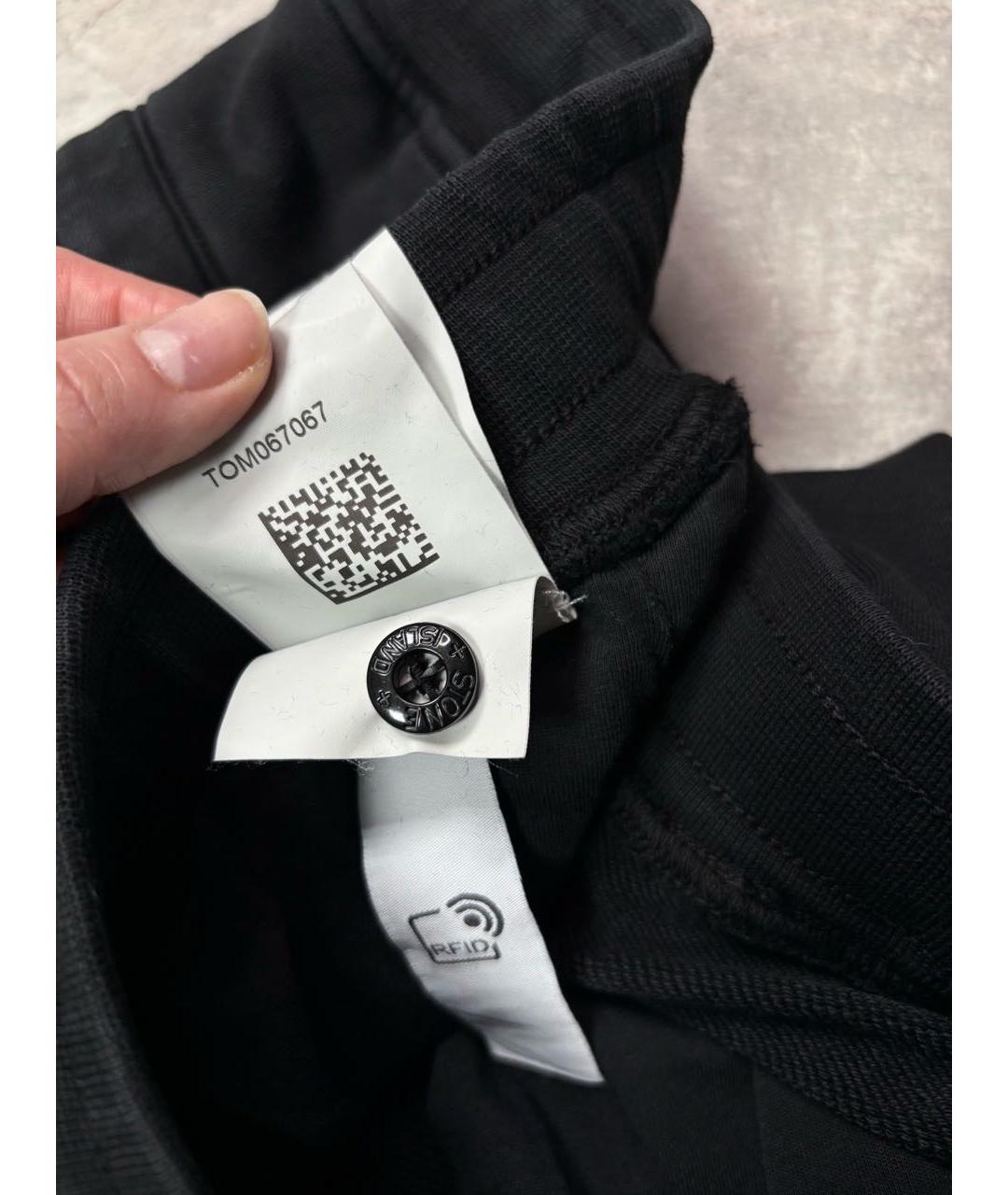 STONE ISLAND Черные хлопковые повседневные брюки, фото 8