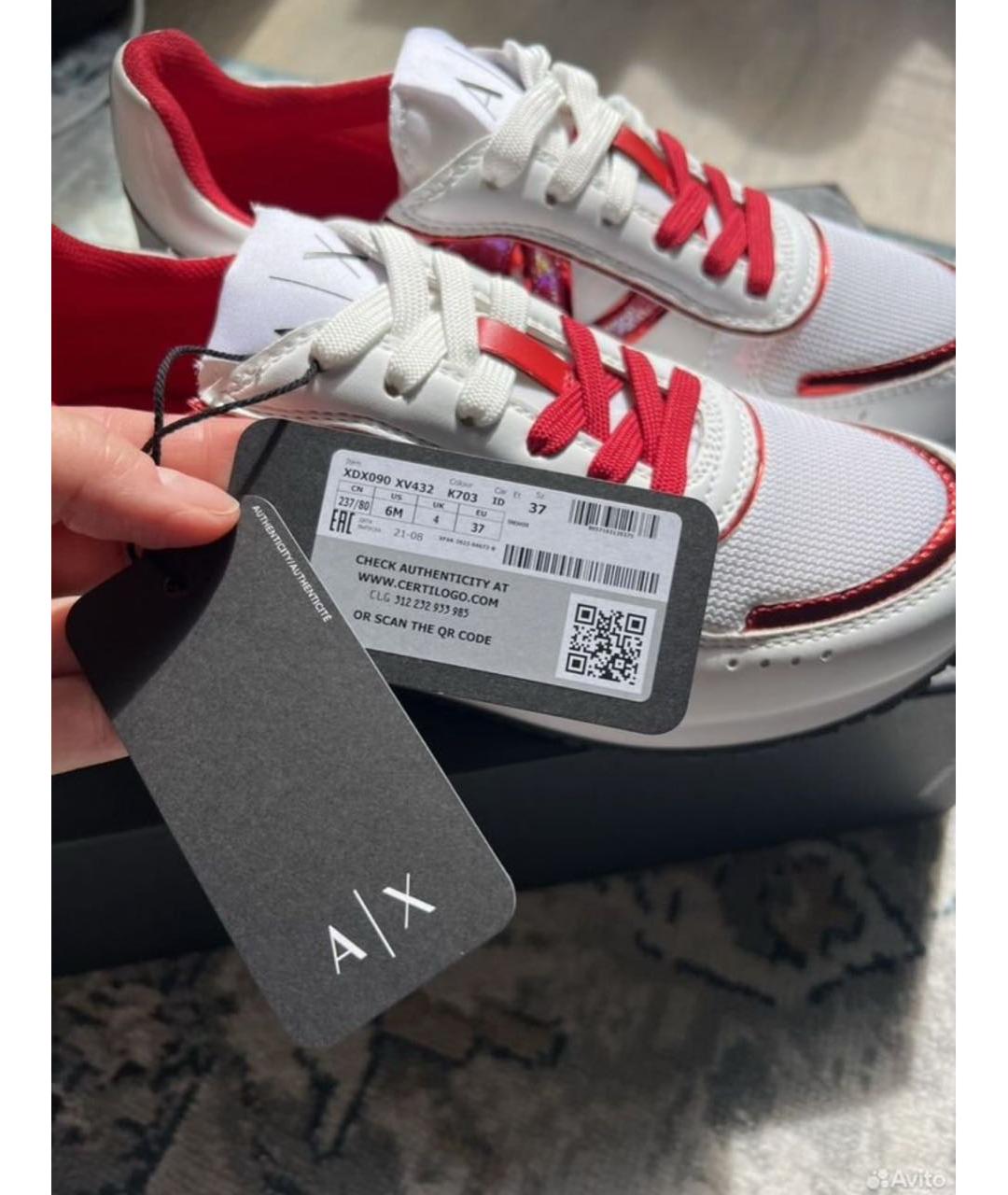 ARMANI EXCHANGE Белые кеды из искусственной кожи, фото 5