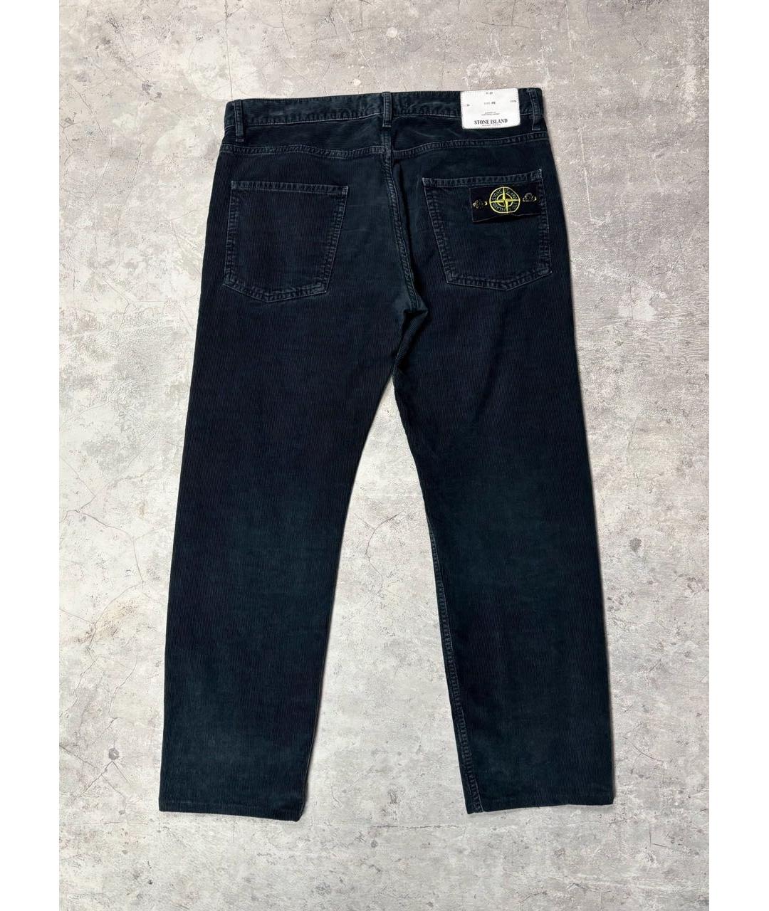 STONE ISLAND Темно-синие хлопковые прямые джинсы, фото 9
