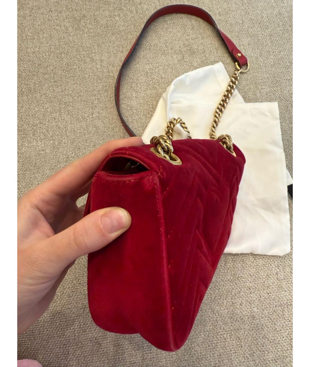 GUCCI Бордовая бархатная сумка через плечо, фото 2