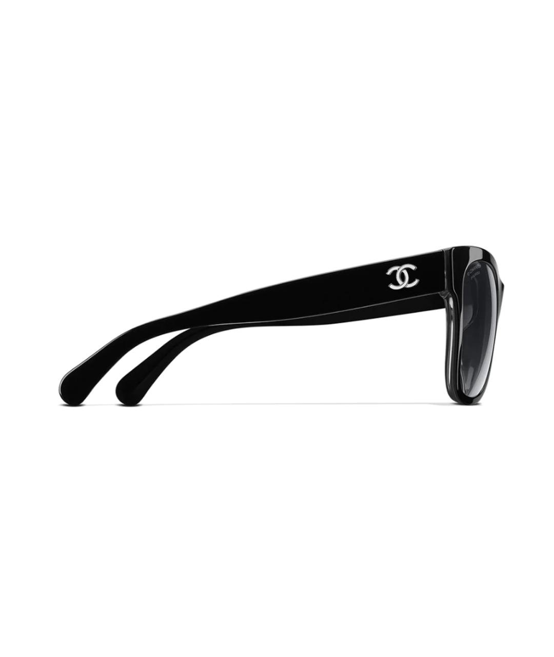 CHANEL Черные пластиковые солнцезащитные очки, фото 4