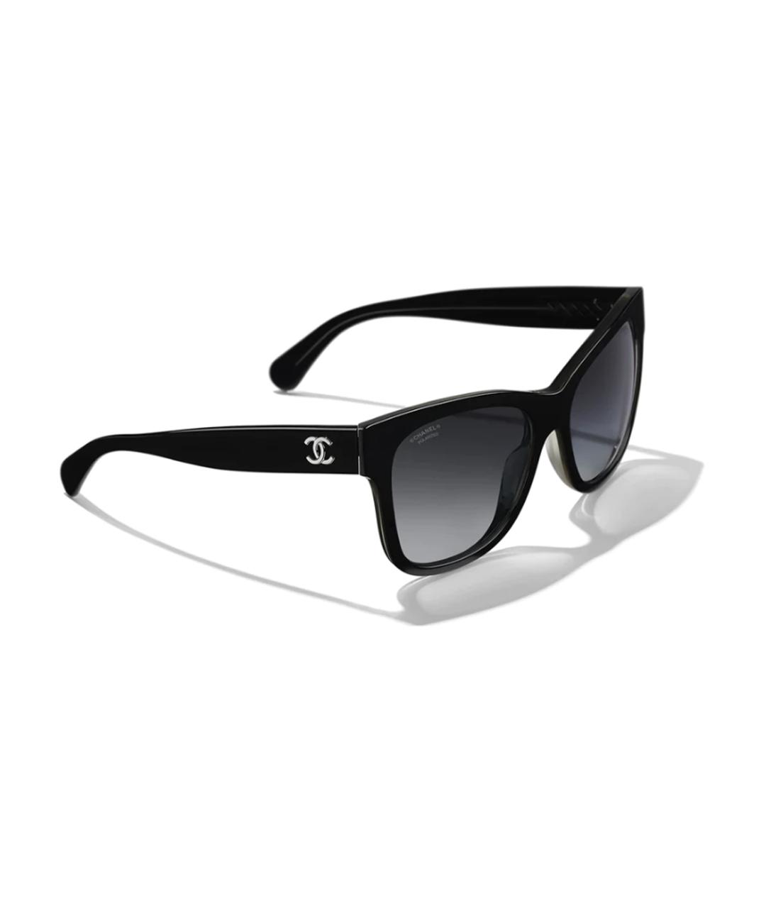 CHANEL Черные пластиковые солнцезащитные очки, фото 5