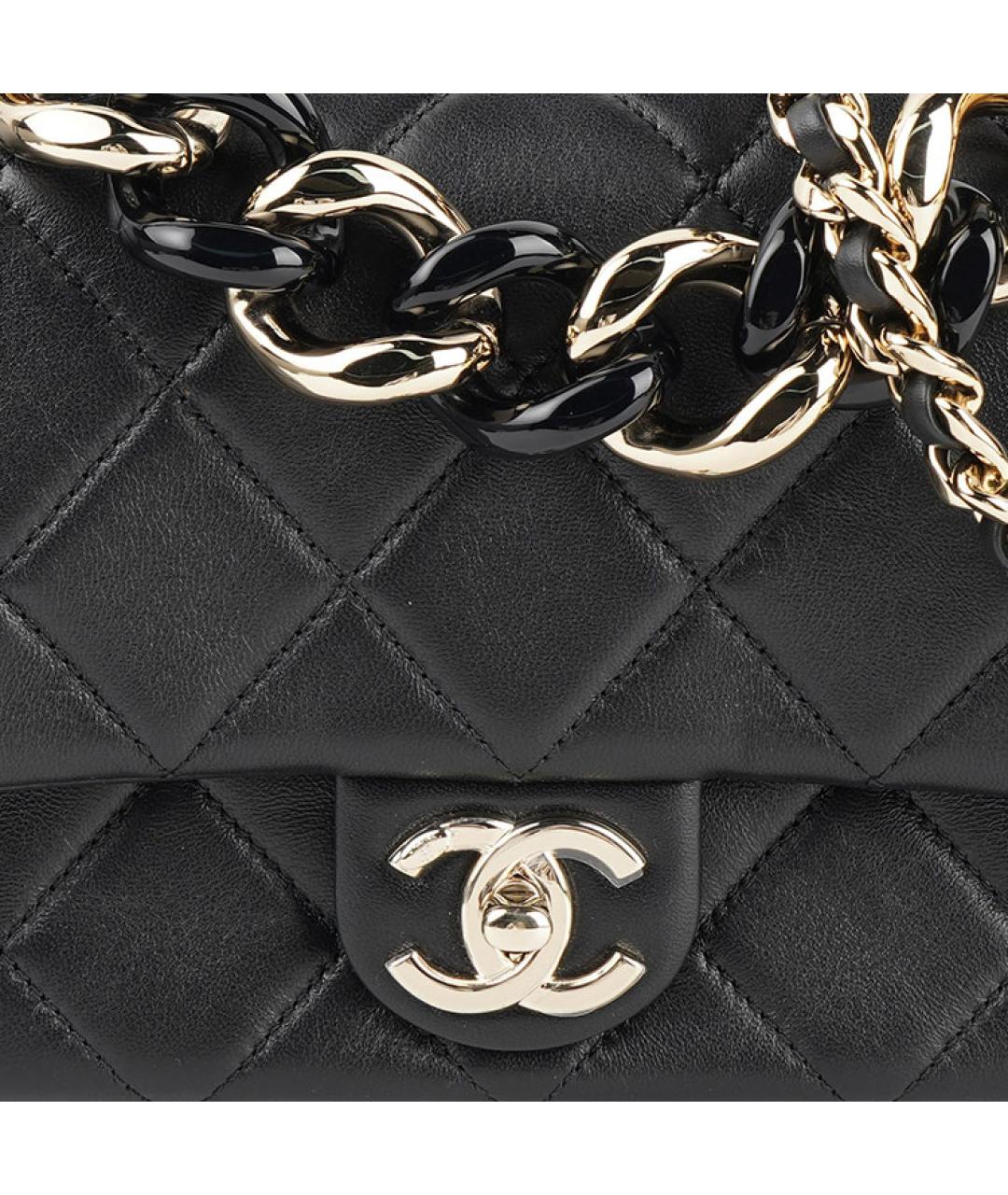 CHANEL Черная кожаная сумка через плечо, фото 4