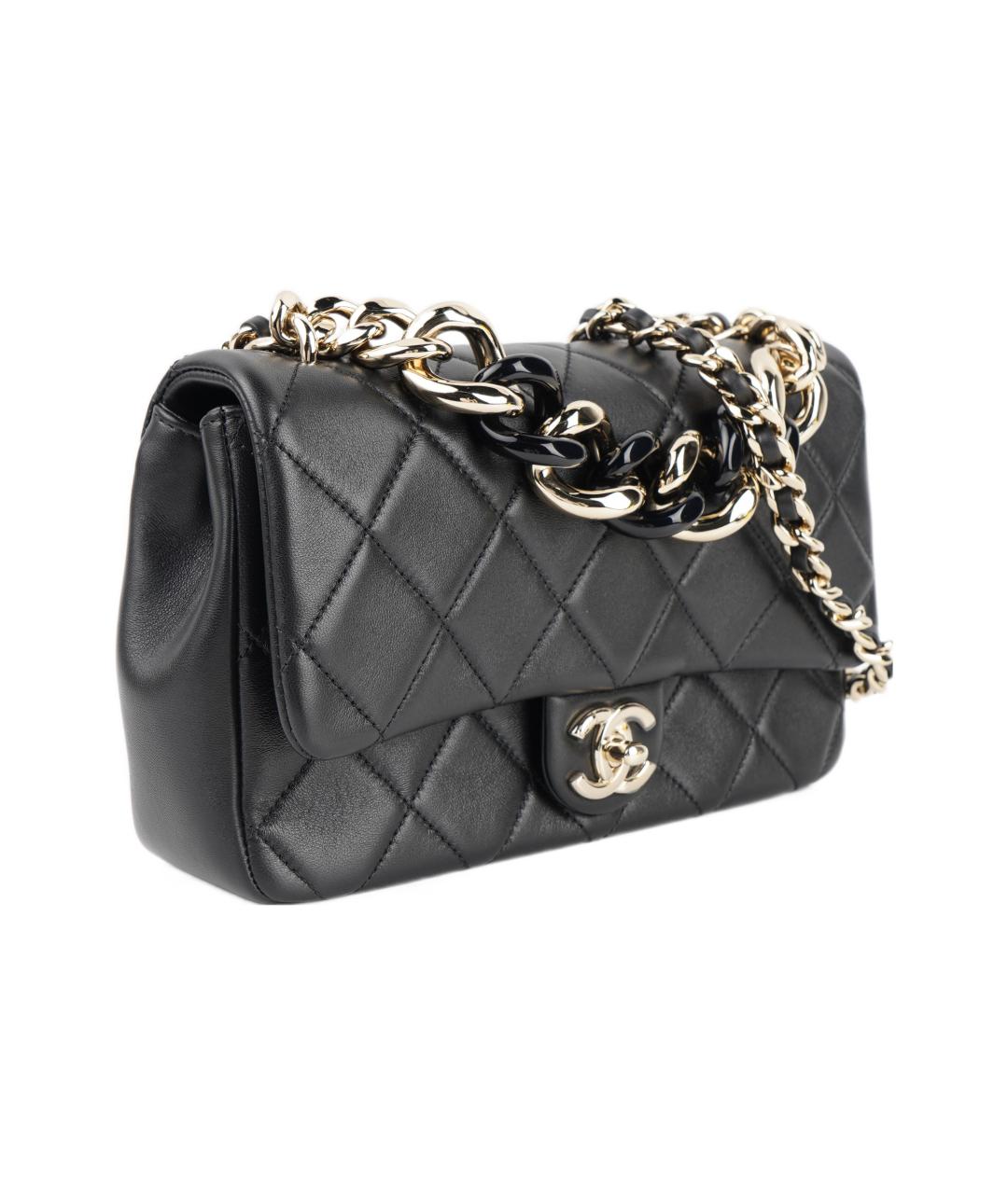 CHANEL Черная кожаная сумка через плечо, фото 2