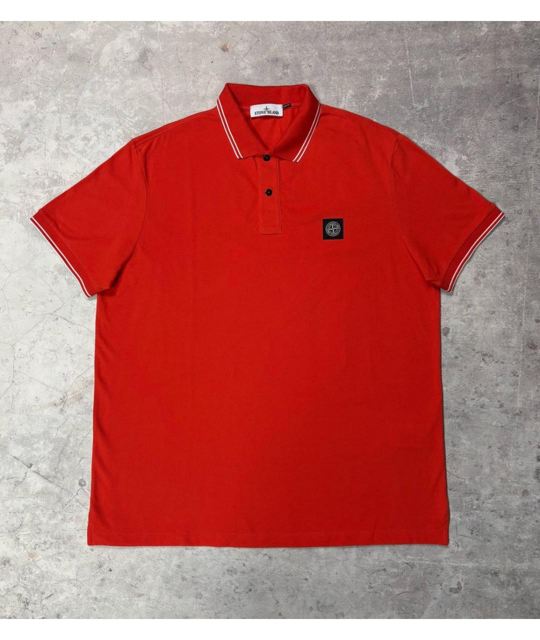 STONE ISLAND Красное хлопковое поло с коротким рукавом, фото 9