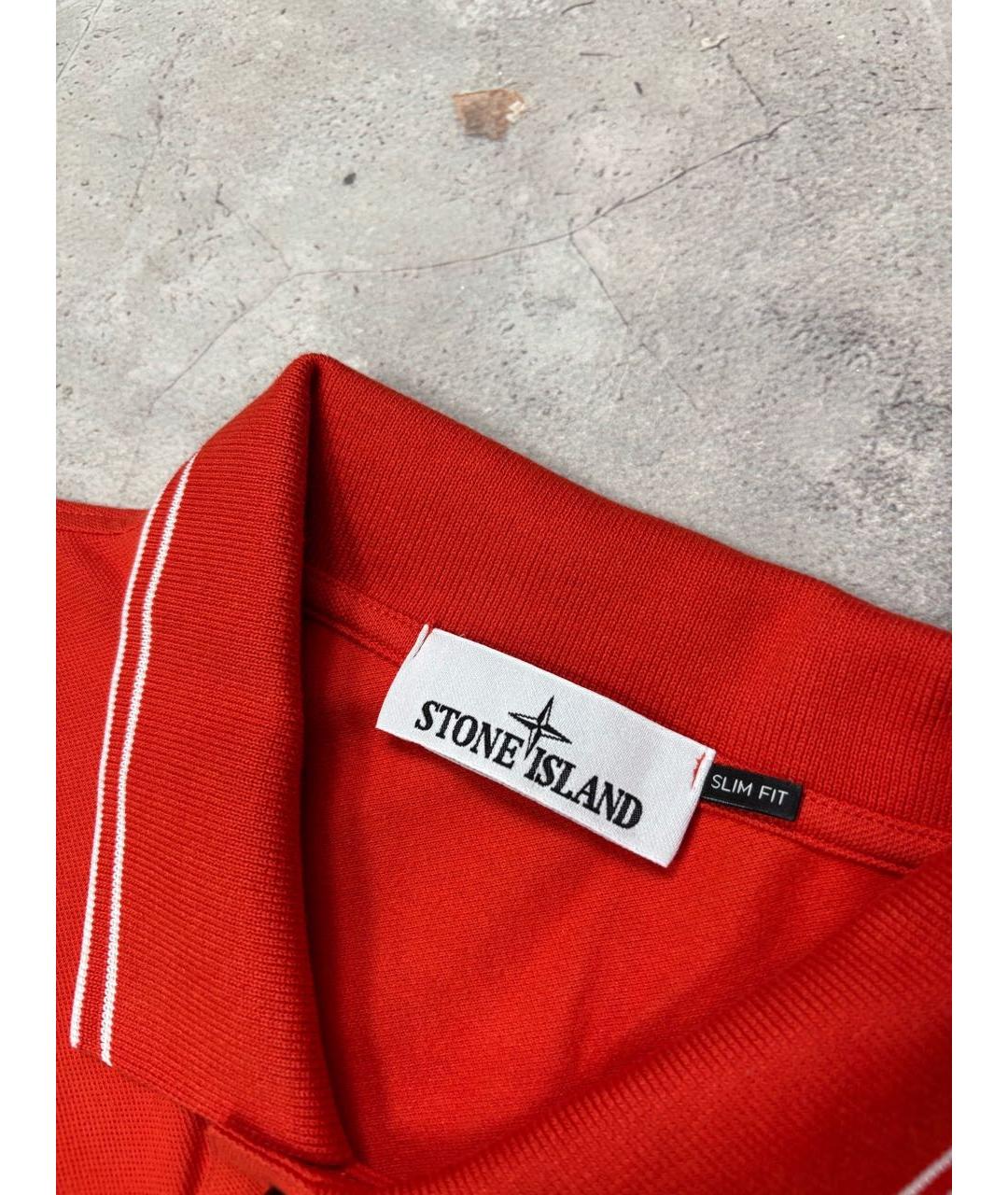 STONE ISLAND Красное хлопковое поло с коротким рукавом, фото 4