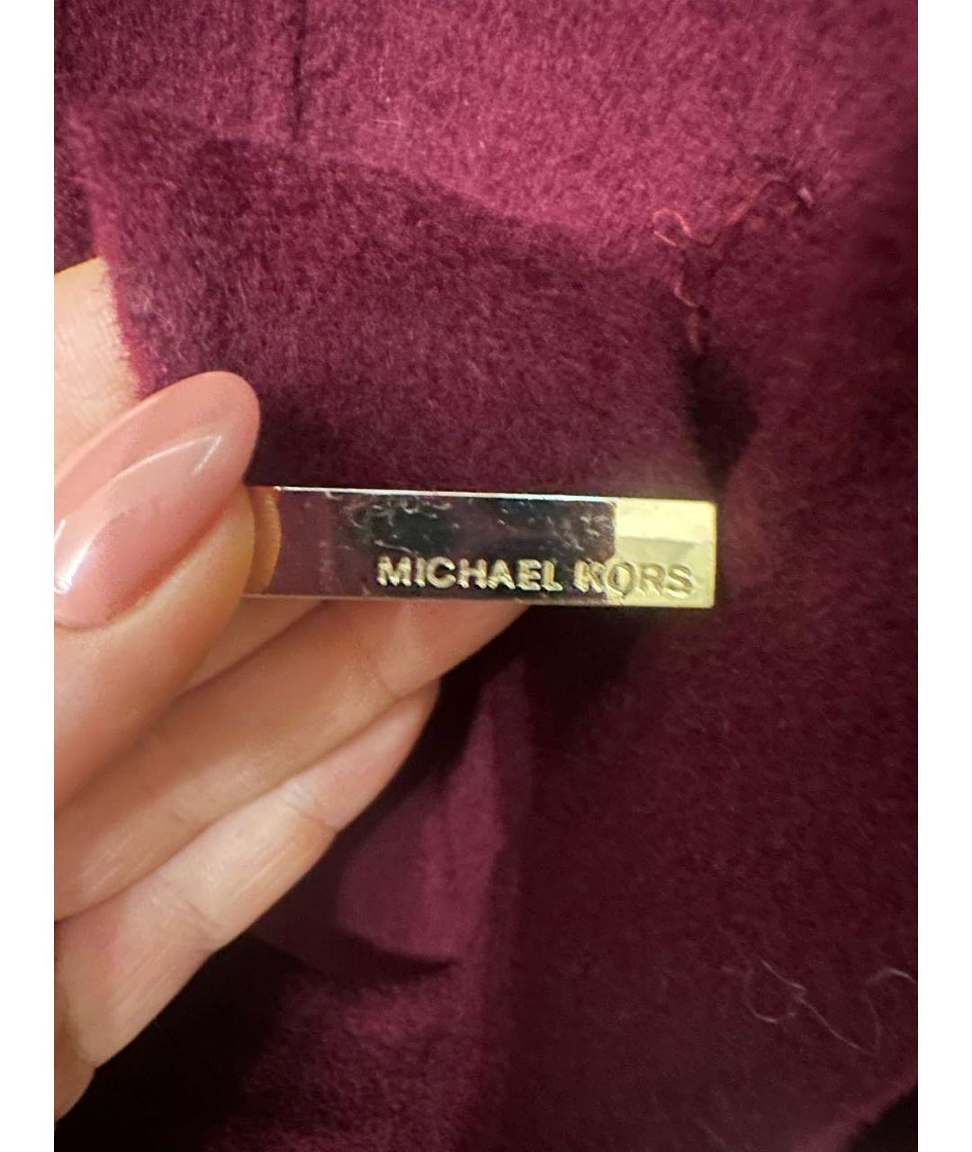 MICHAEL KORS Бордовое шерстяное пальто, фото 4