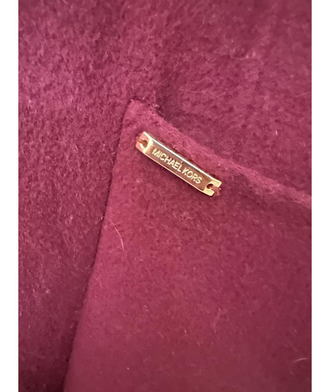 MICHAEL KORS Бордовое шерстяное пальто, фото 5