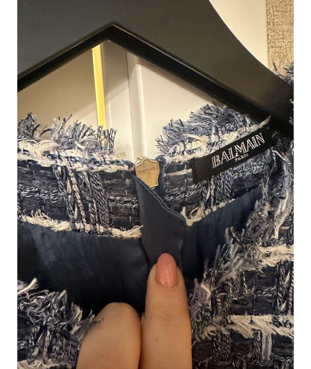 BALMAIN Голубое хлопковое повседневное платье, фото 3