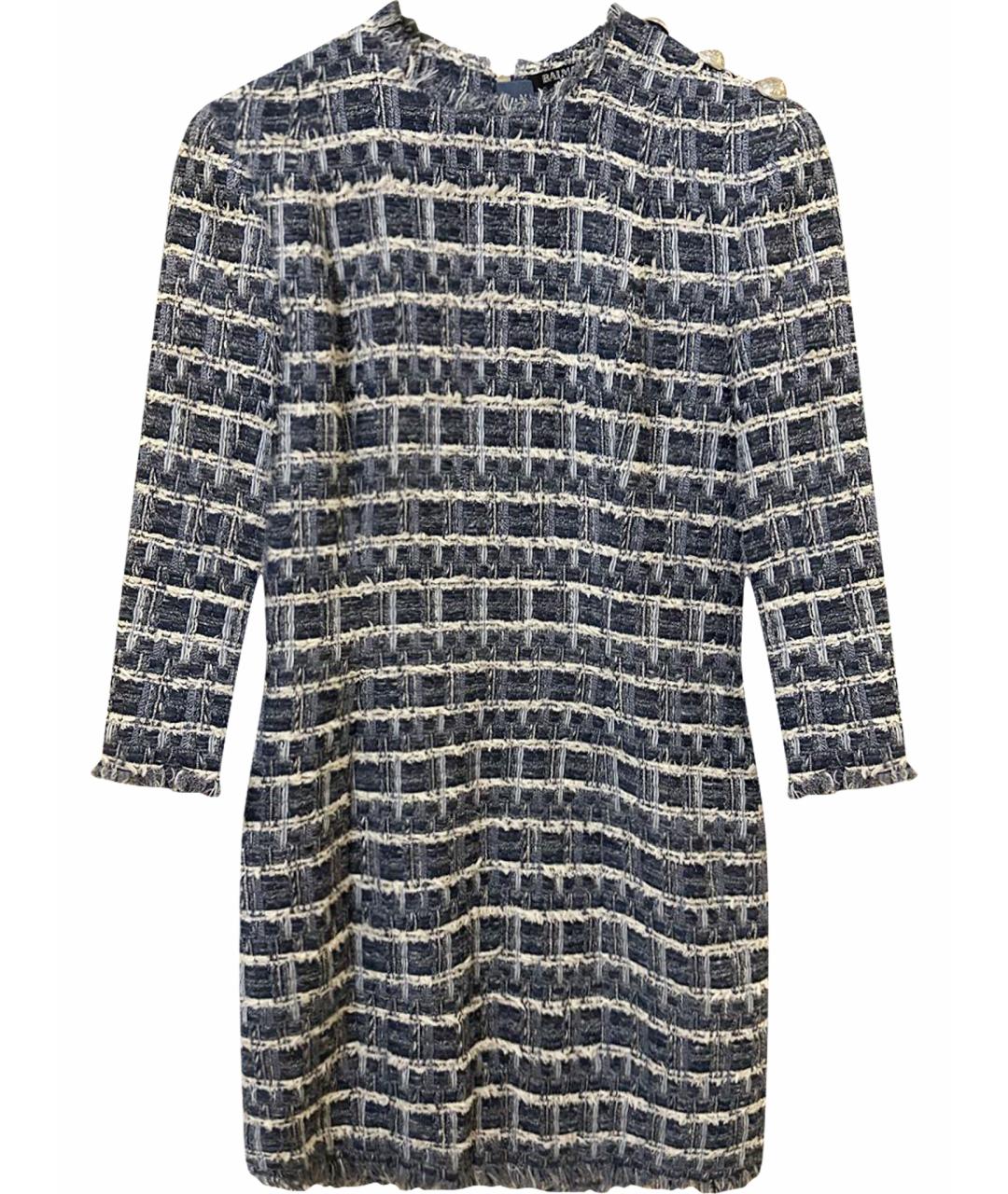 BALMAIN Голубое хлопковое повседневное платье, фото 1
