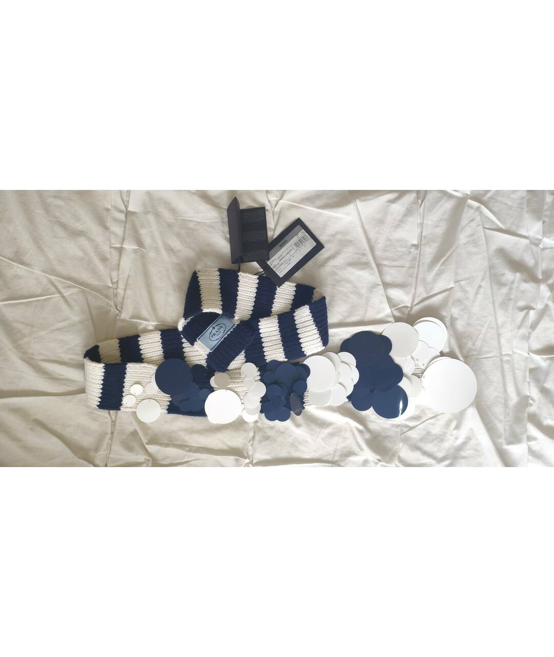 PRADA Синий кашемировый шарф, фото 2