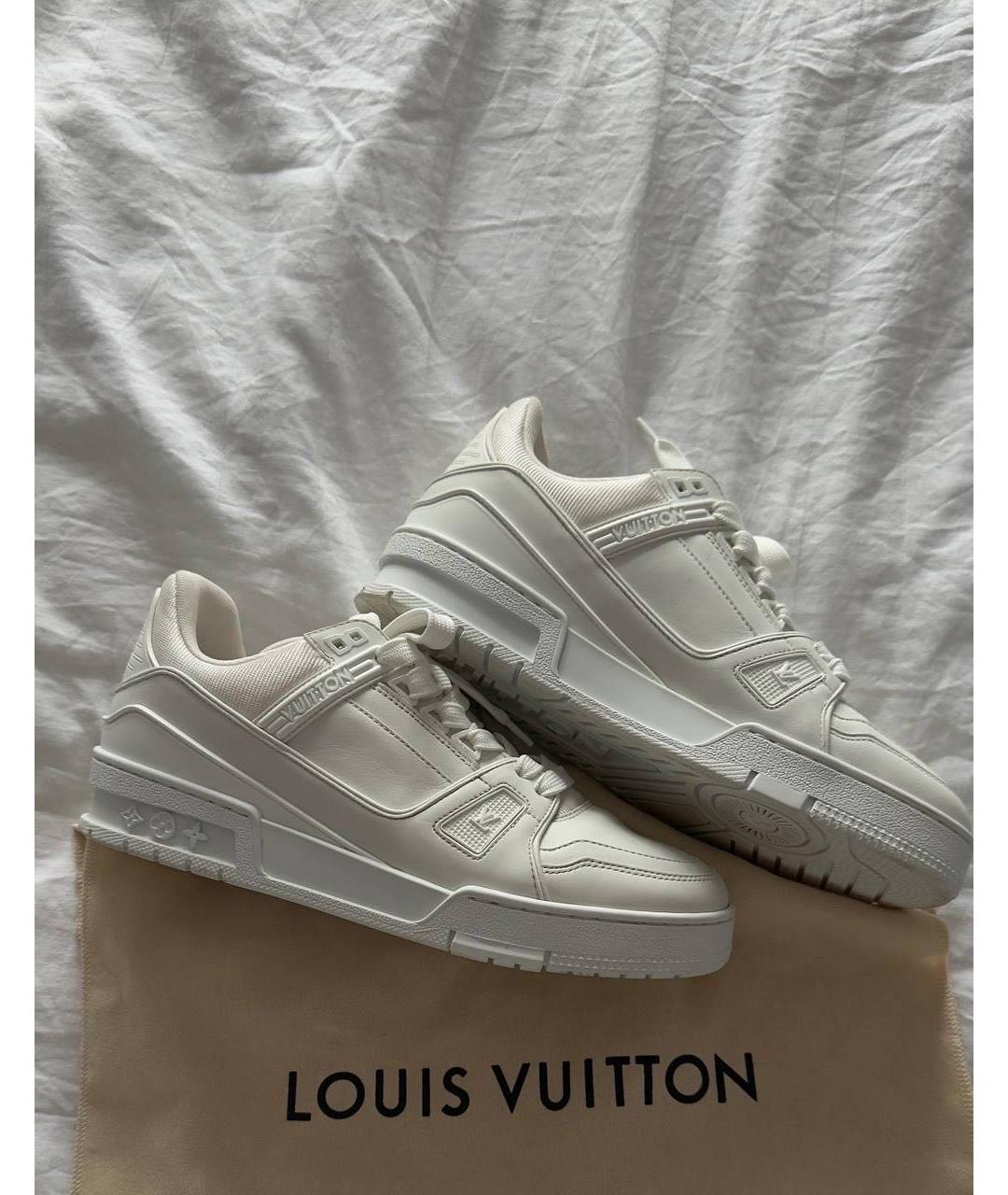 LOUIS VUITTON Белые кожаные кроссовки, фото 5