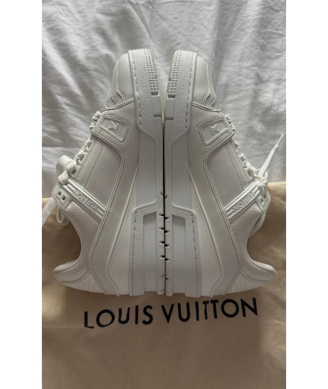 LOUIS VUITTON Белые кожаные кроссовки, фото 3