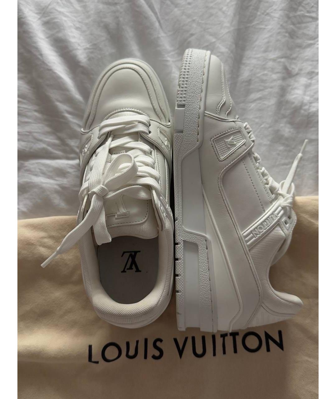 LOUIS VUITTON Белые кожаные кроссовки, фото 2