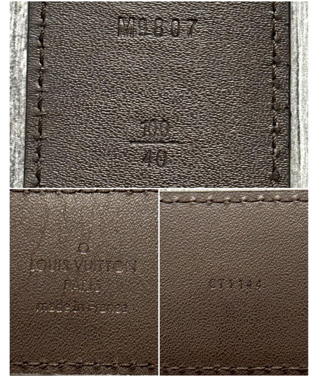 LOUIS VUITTON Коричневый кожаный ремень, фото 4