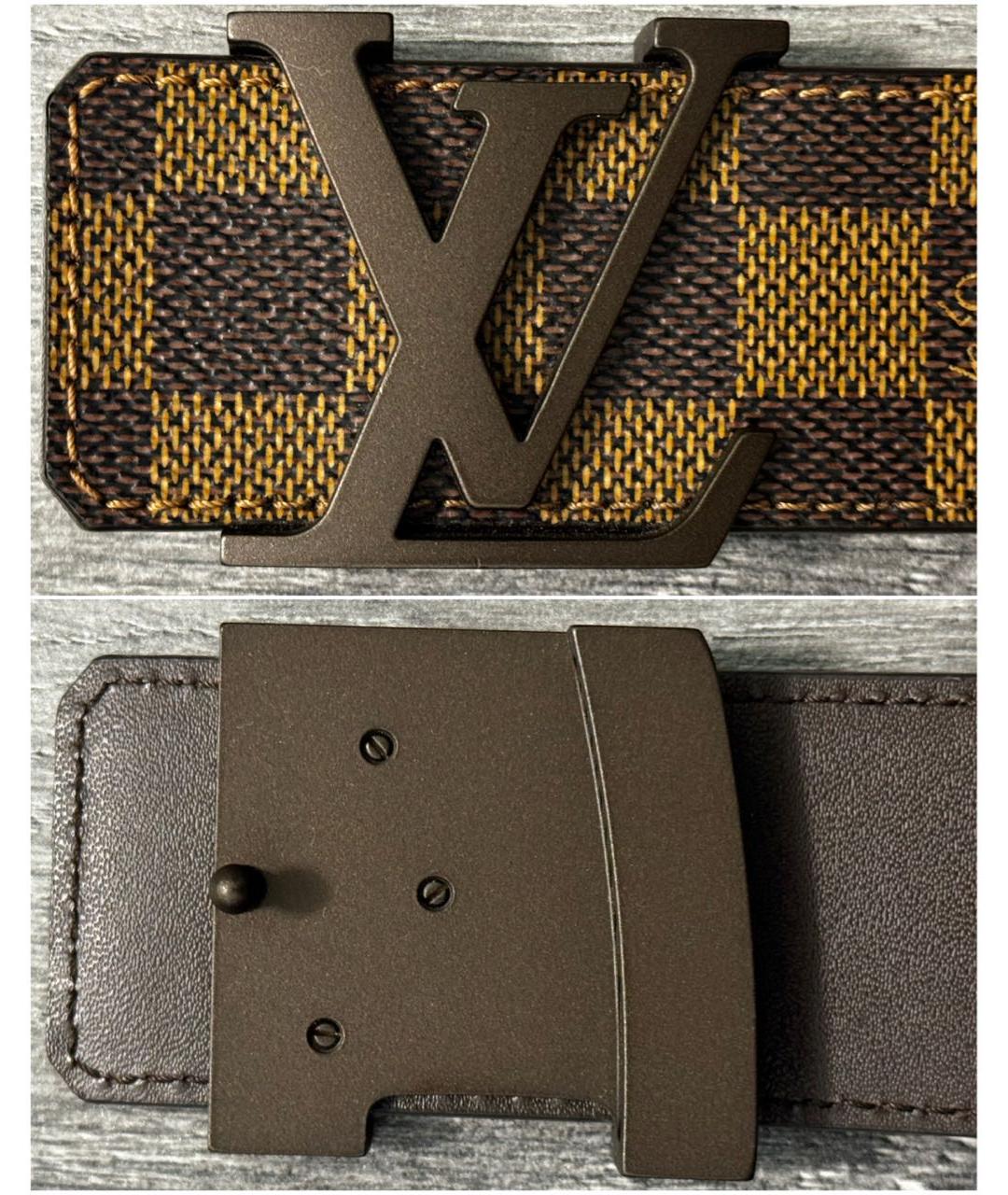 LOUIS VUITTON Коричневый кожаный ремень, фото 2
