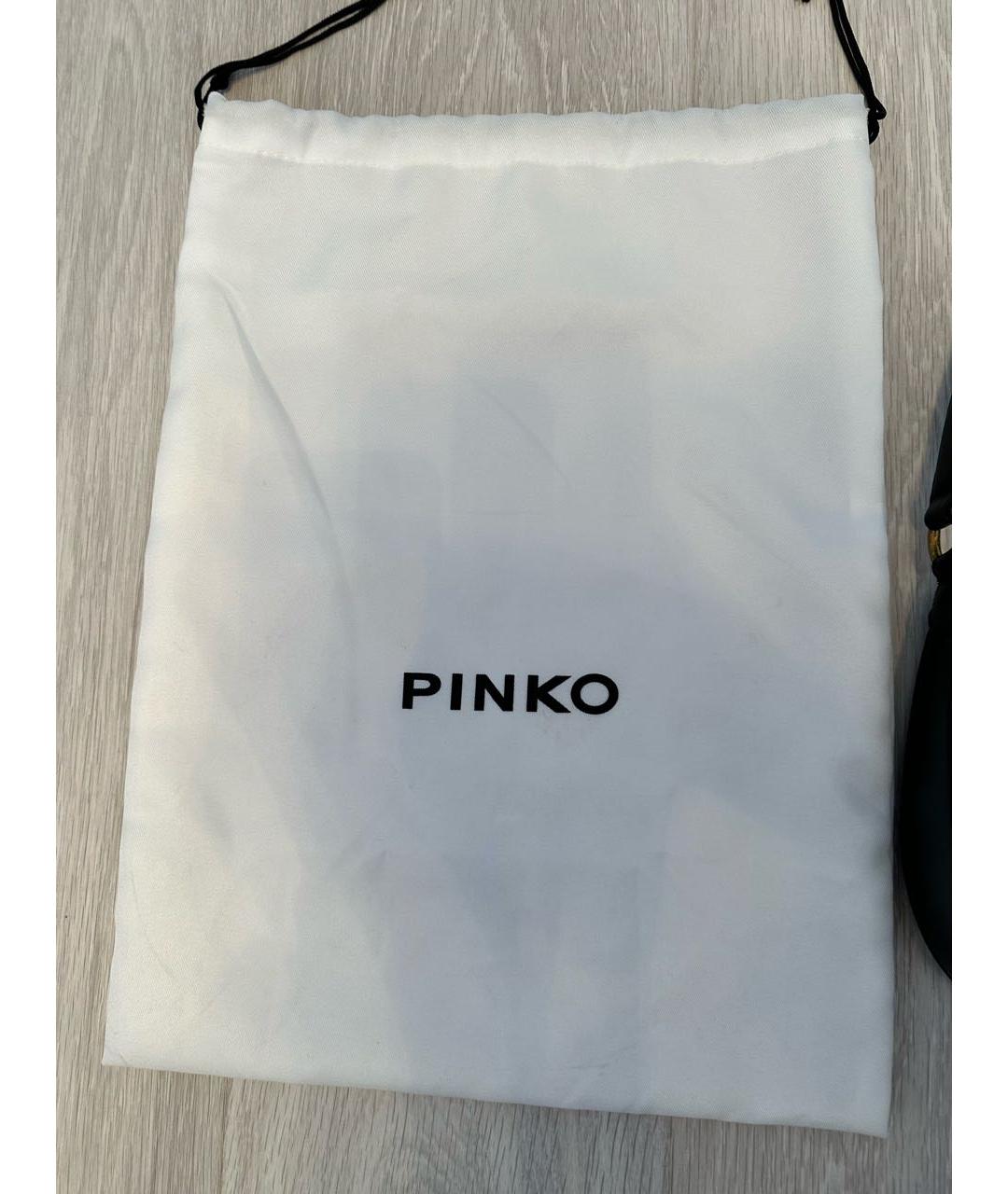 PINKO Черная кожаная сумка через плечо, фото 6