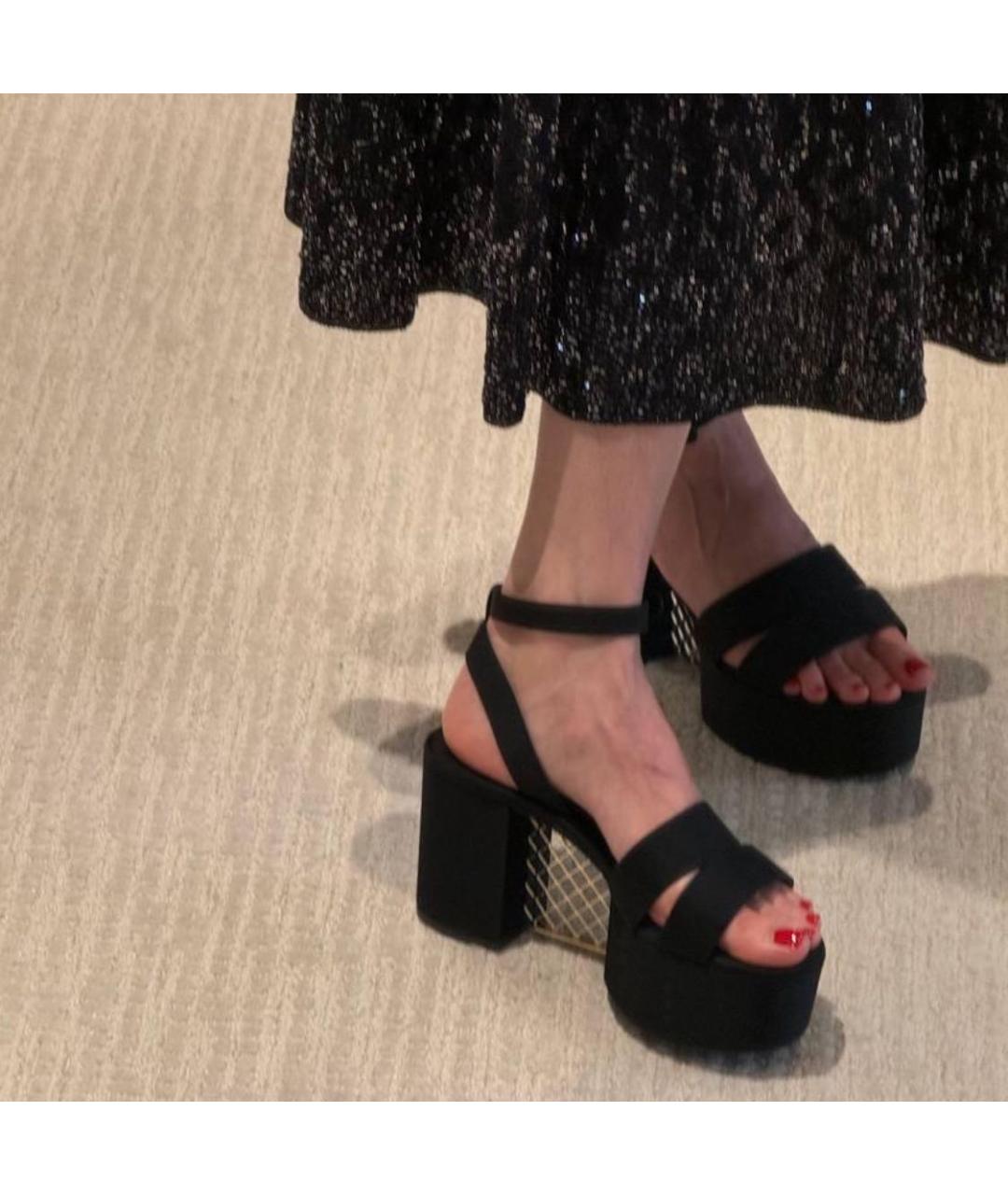 CHANEL Черные босоножки, фото 6