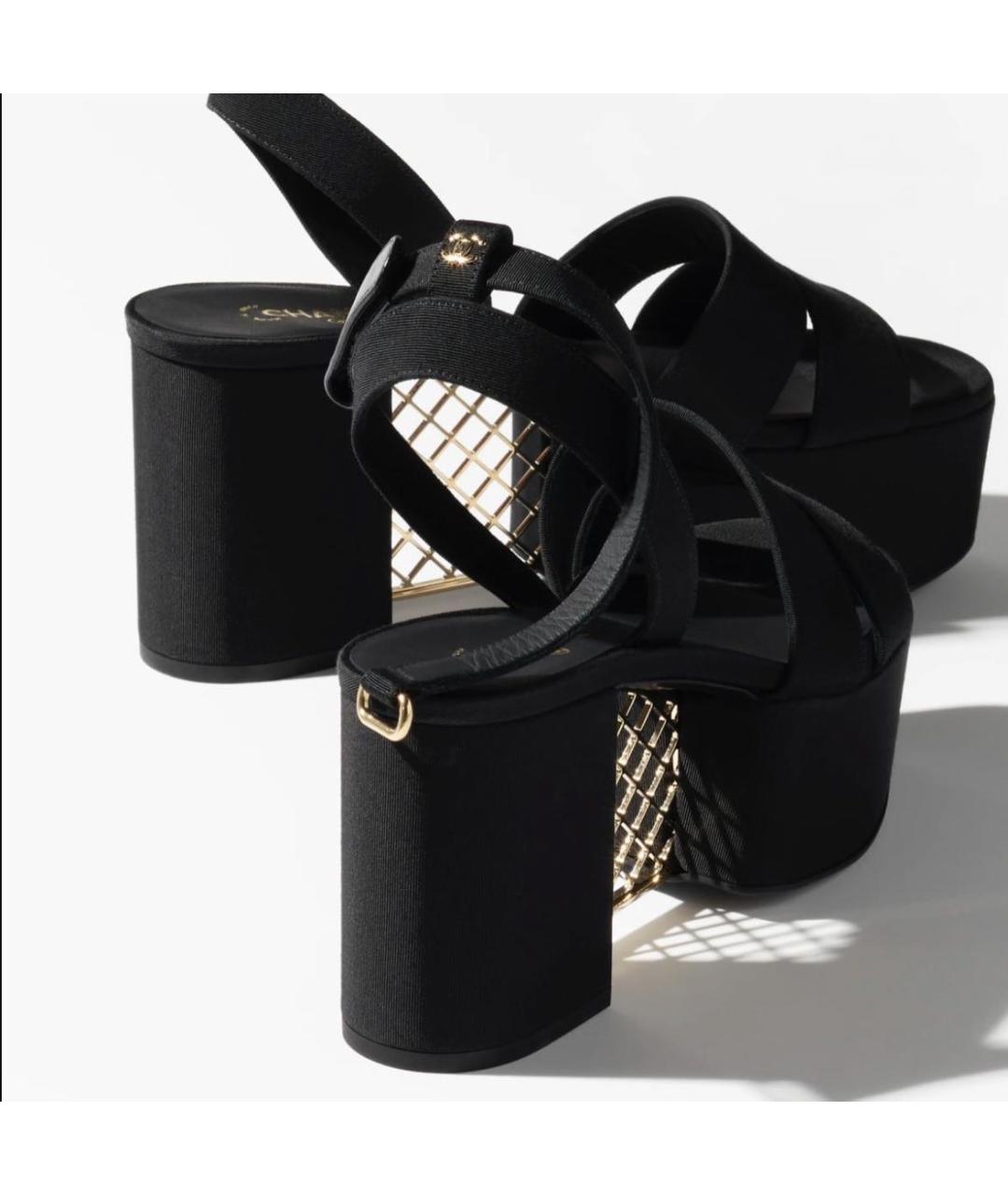 CHANEL Черные босоножки, фото 4