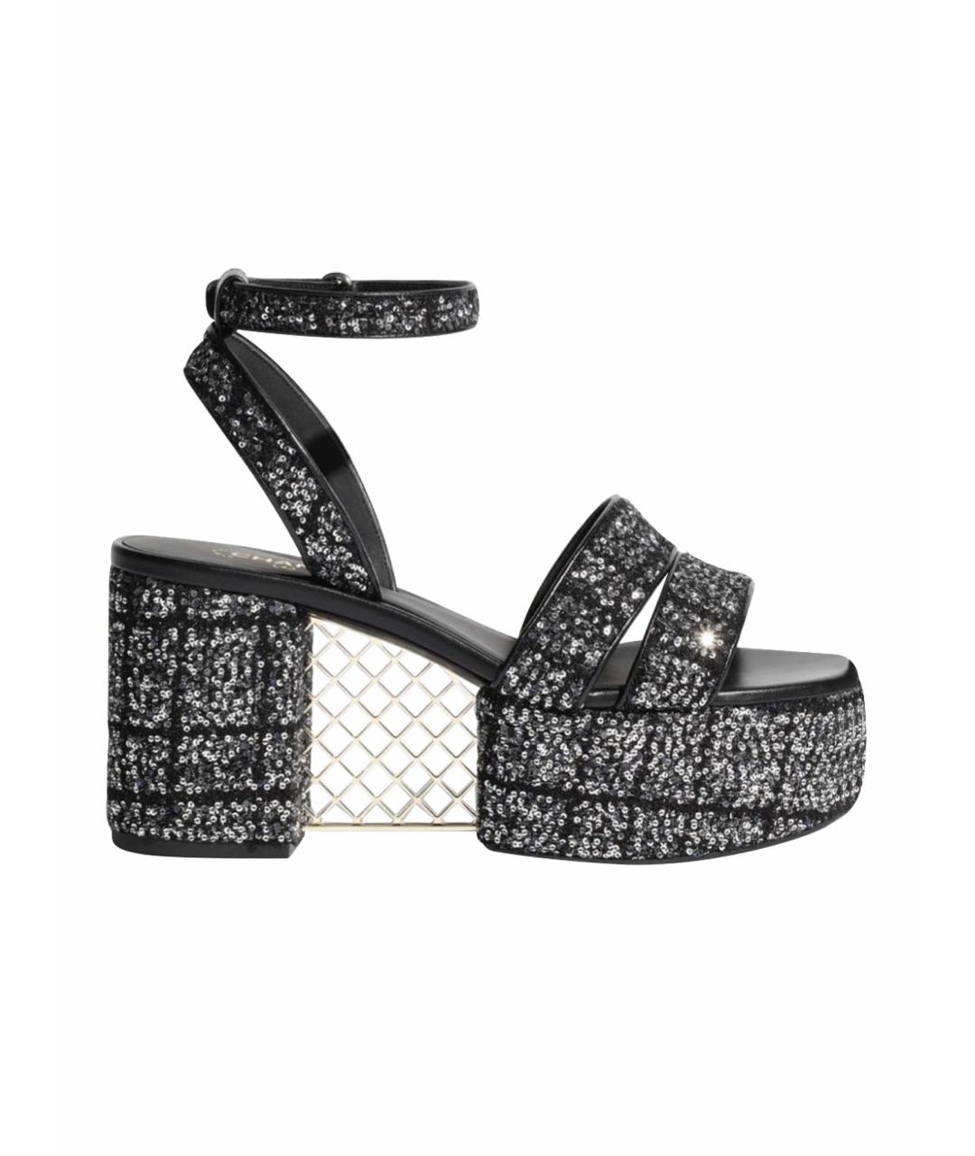 CHANEL Черные босоножки, фото 1