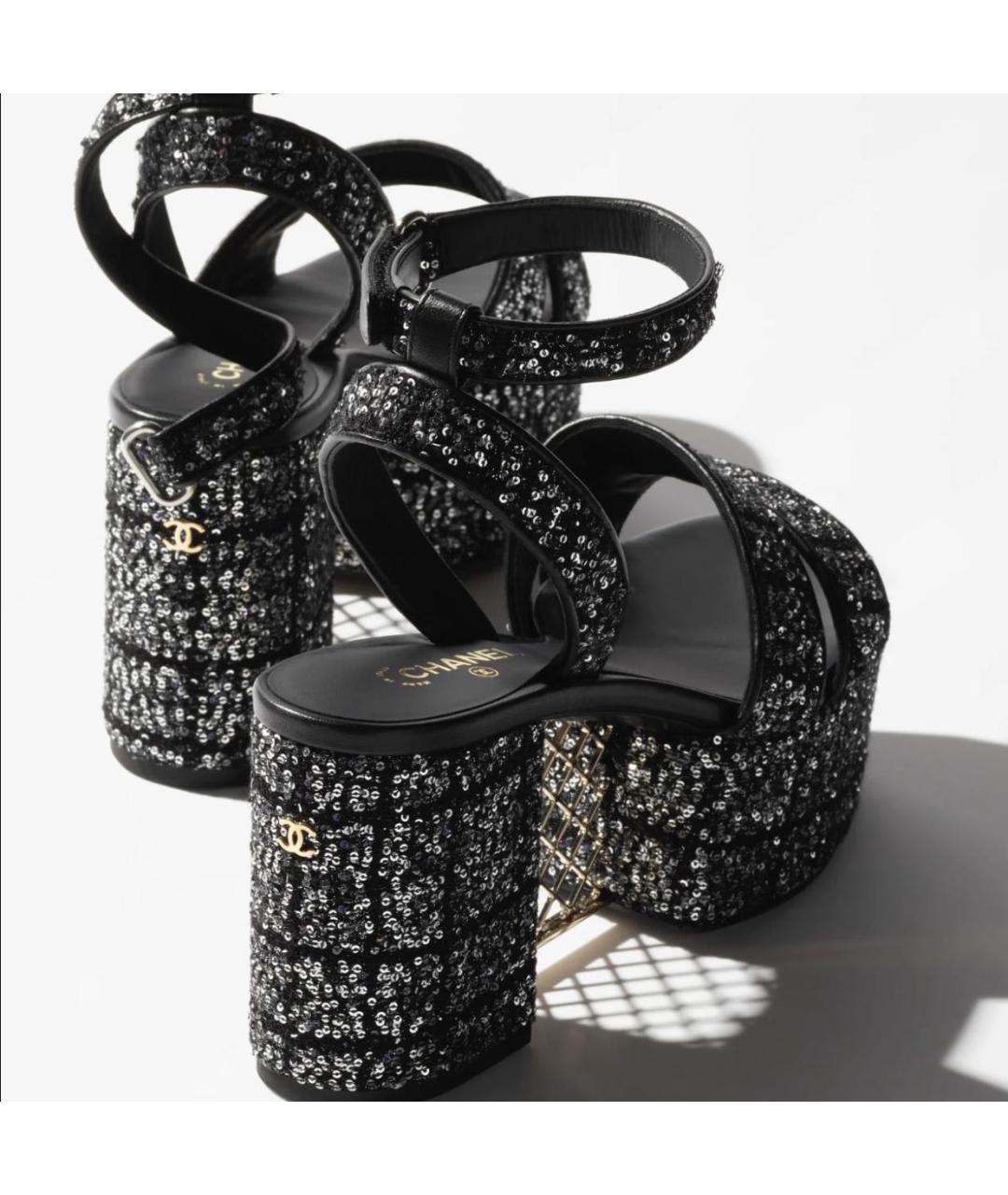 CHANEL Черные босоножки, фото 3