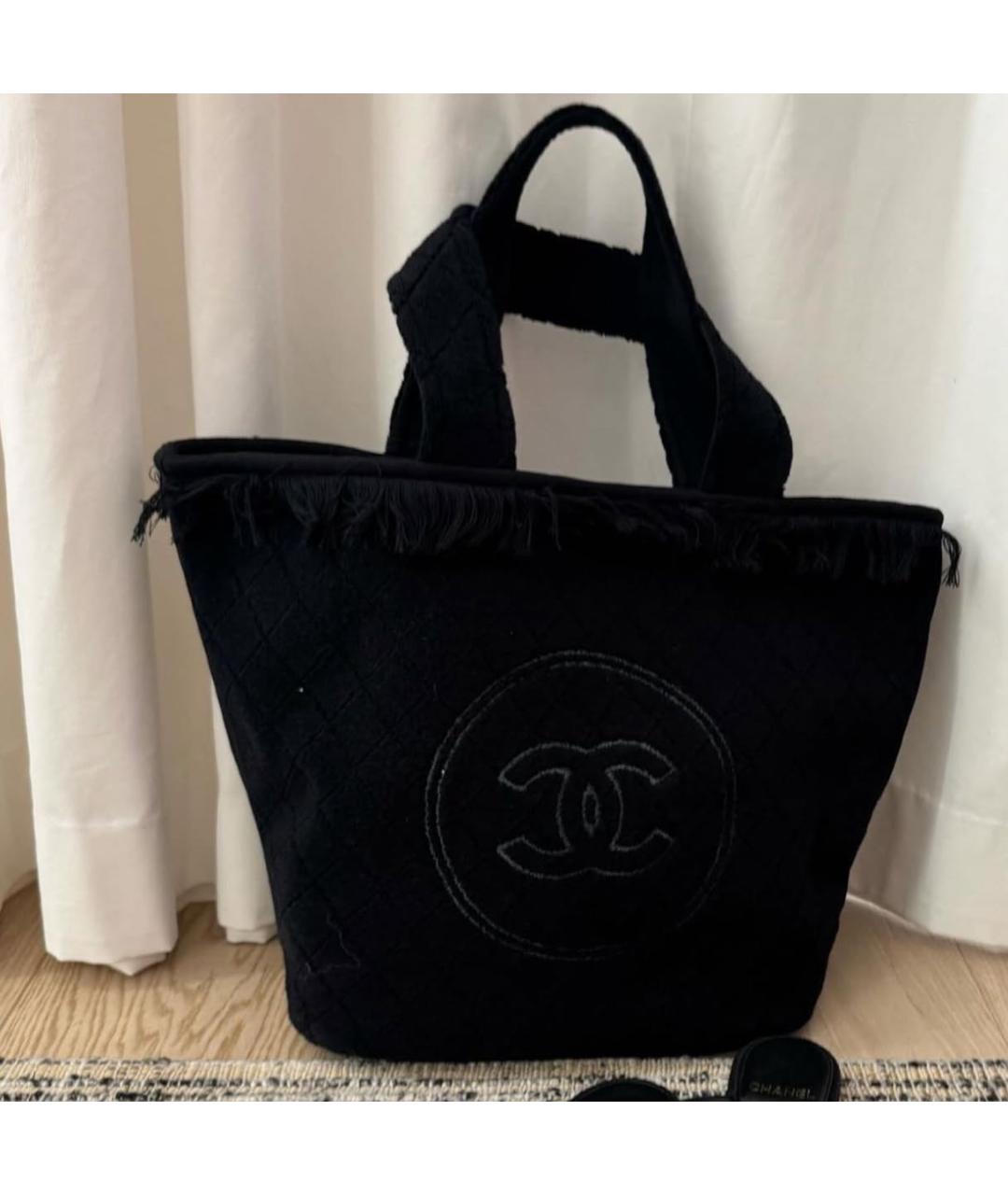 CHANEL Черная пляжная сумка, фото 5