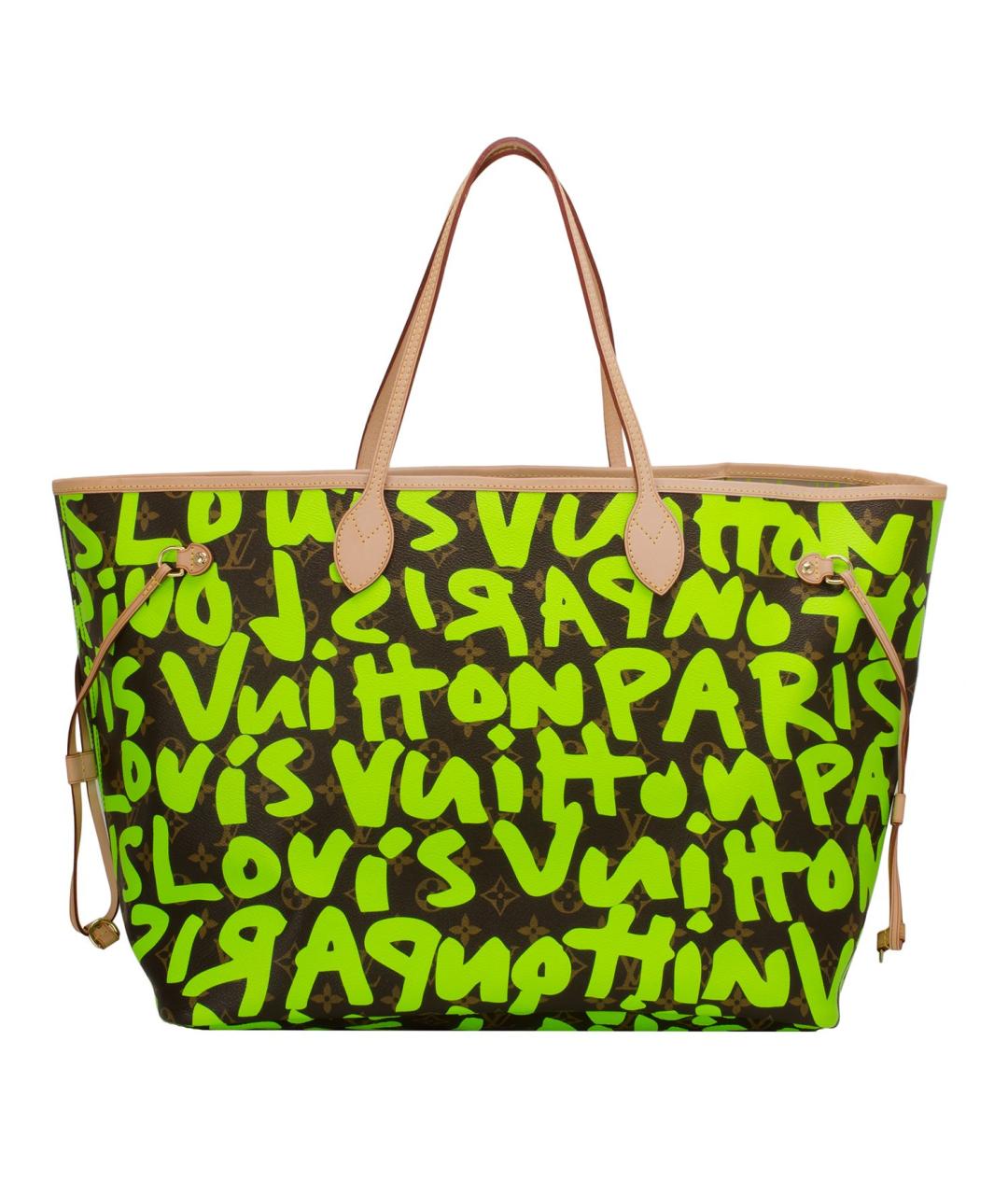 LOUIS VUITTON Салатовая кожаная сумка тоут, фото 1