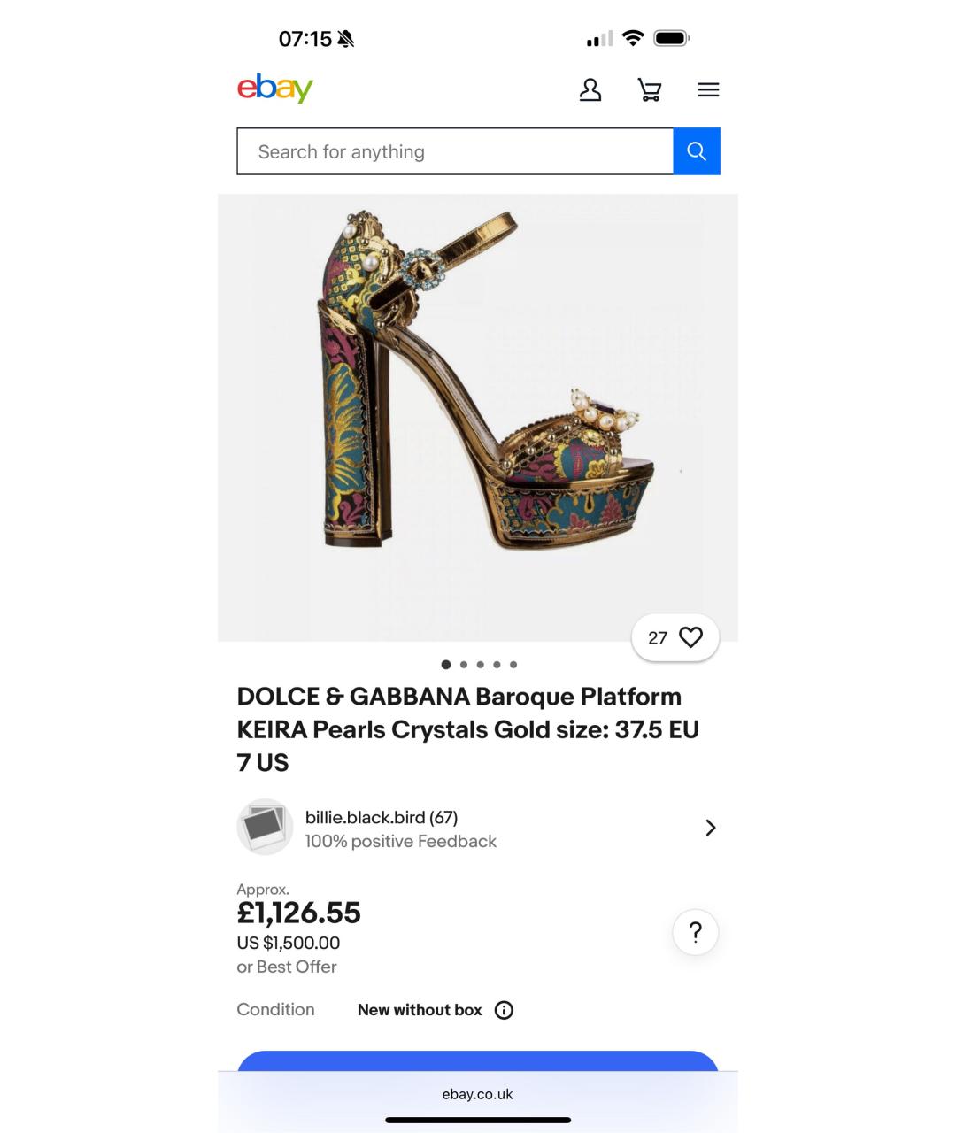 DOLCE&GABBANA Золотые босоножки, фото 8