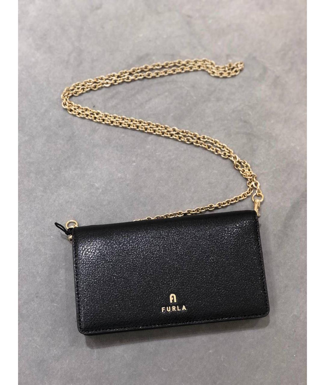 FURLA Черная кожаная сумка через плечо, фото 2