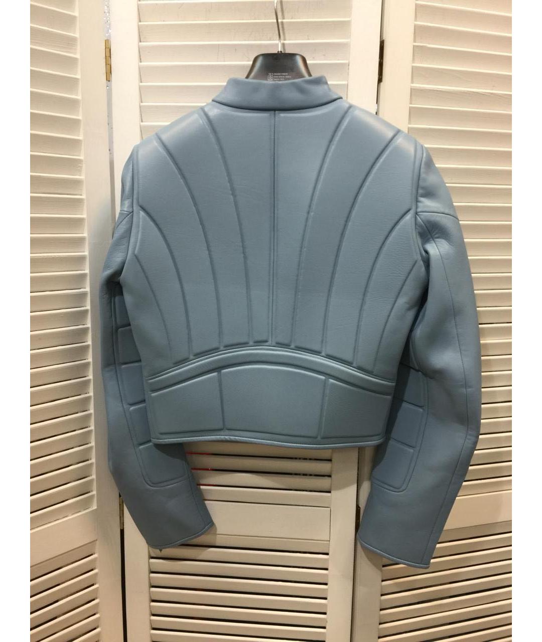 BOTTEGA VENETA Голубая кожаная куртка, фото 2