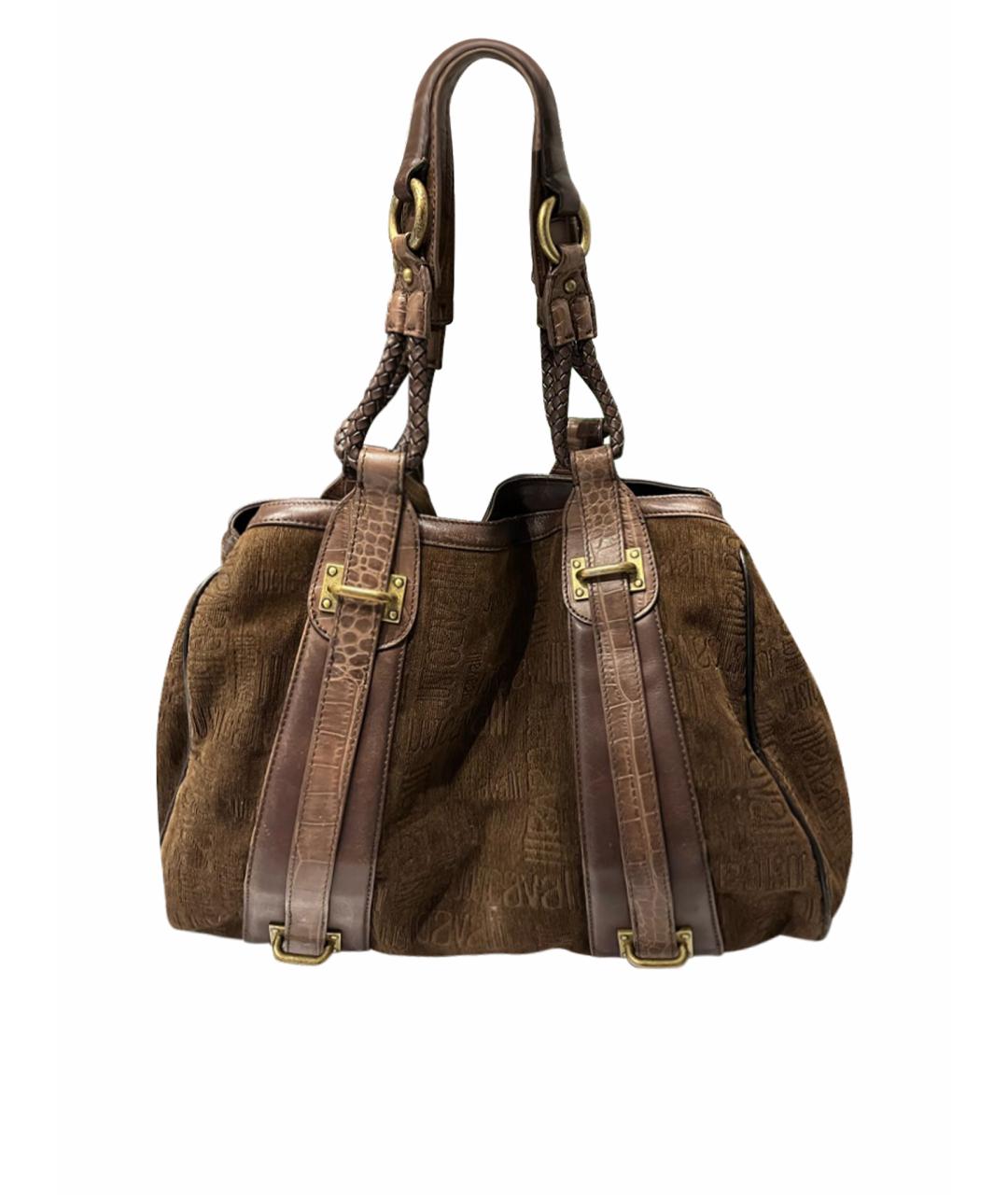 JUST CAVALLI Коричневая сумка тоут из экзотической кожи, фото 1